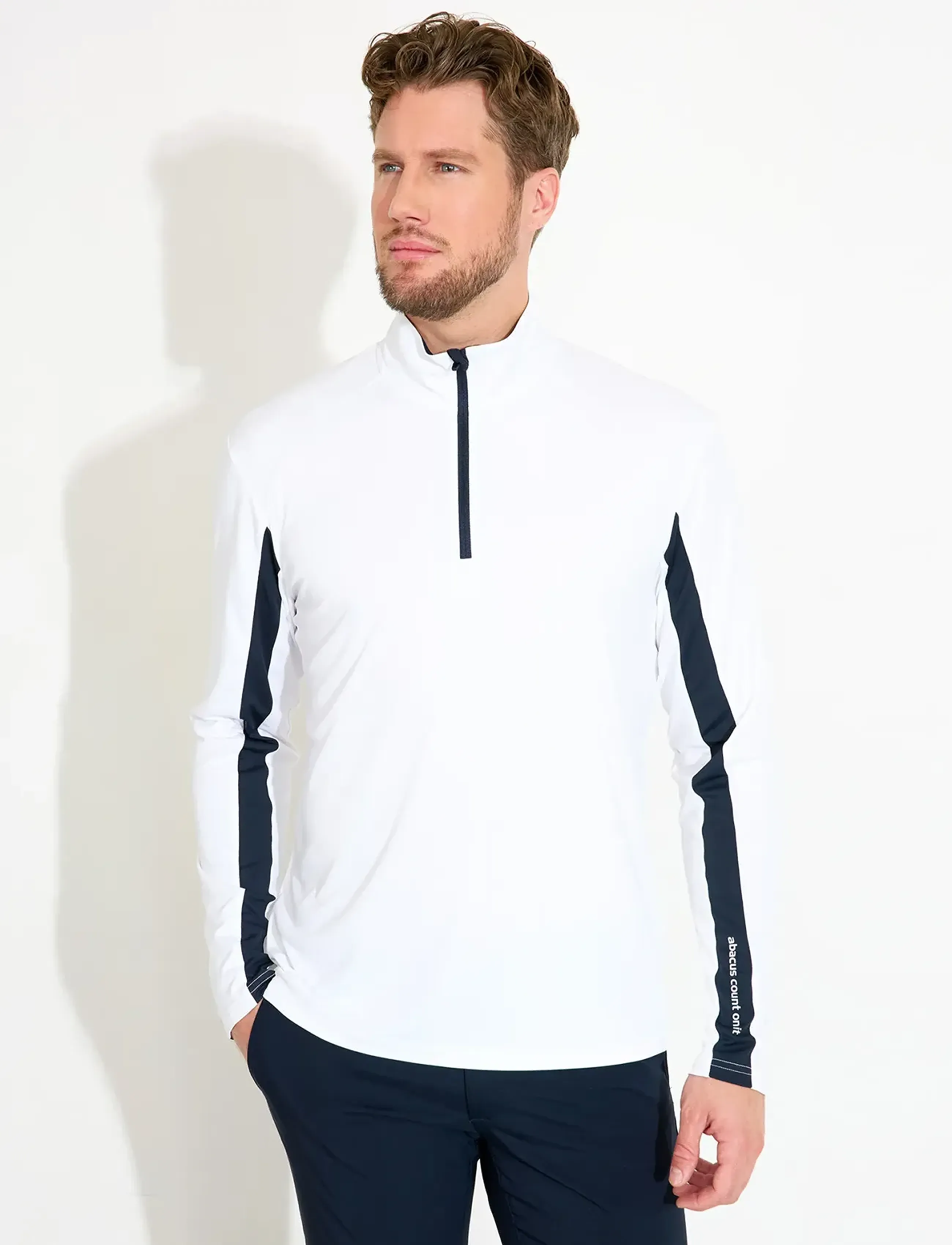 Abacus Mens Aloha UV longsleeve - Sweatshirts - WHITE/NAVY / white