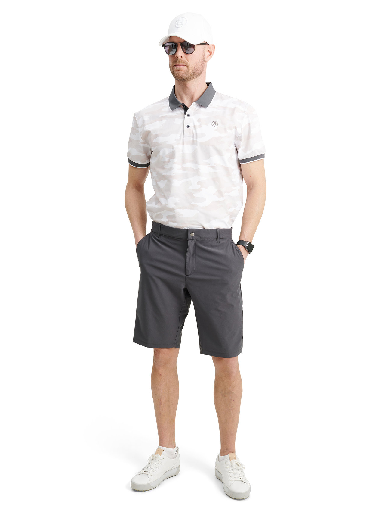 Abacus - Men Mellion Stretch shorts - golf shorts - dk.grey - 1