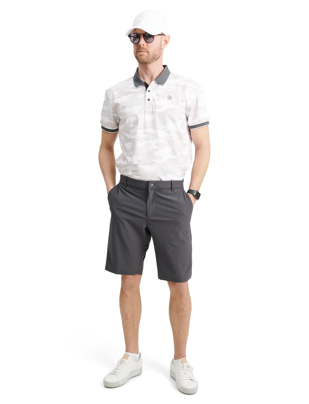 Abacus - Men Mellion Stretch shorts - golf-shorts - dk.grey - 0