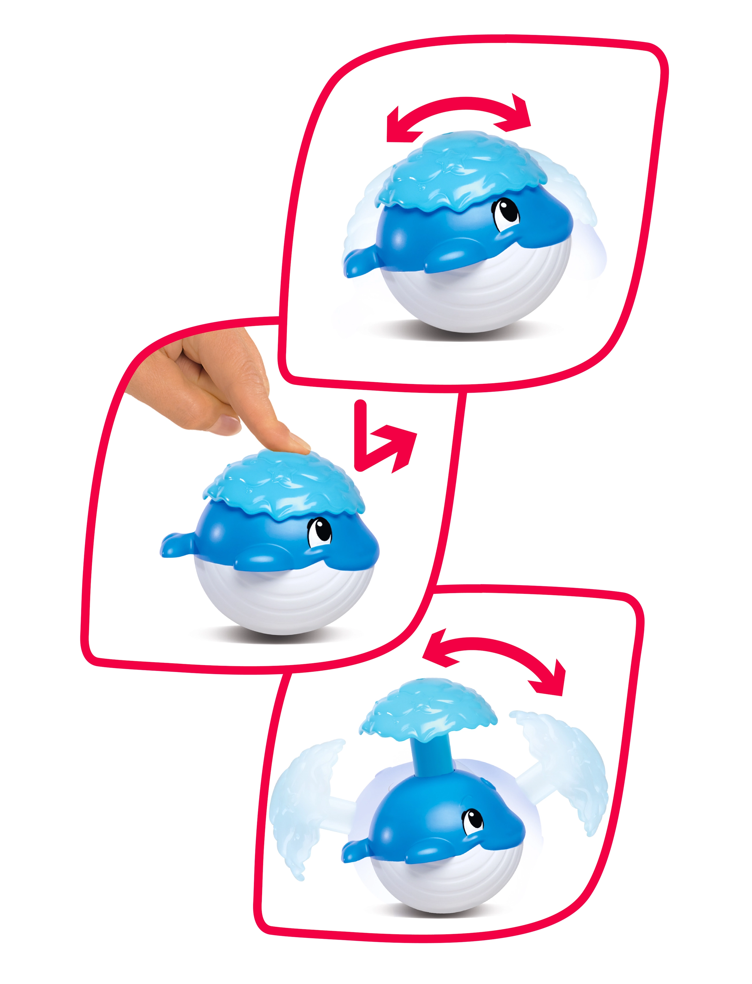 ABC Abc Wobble Whale, One Size, Multi/patterned, Bath & Water Legetøj > Bath Legetøj, Børn