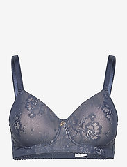 Abecita - Sheer padded soft bra, misty blue - full cup bras - misty blue - 0