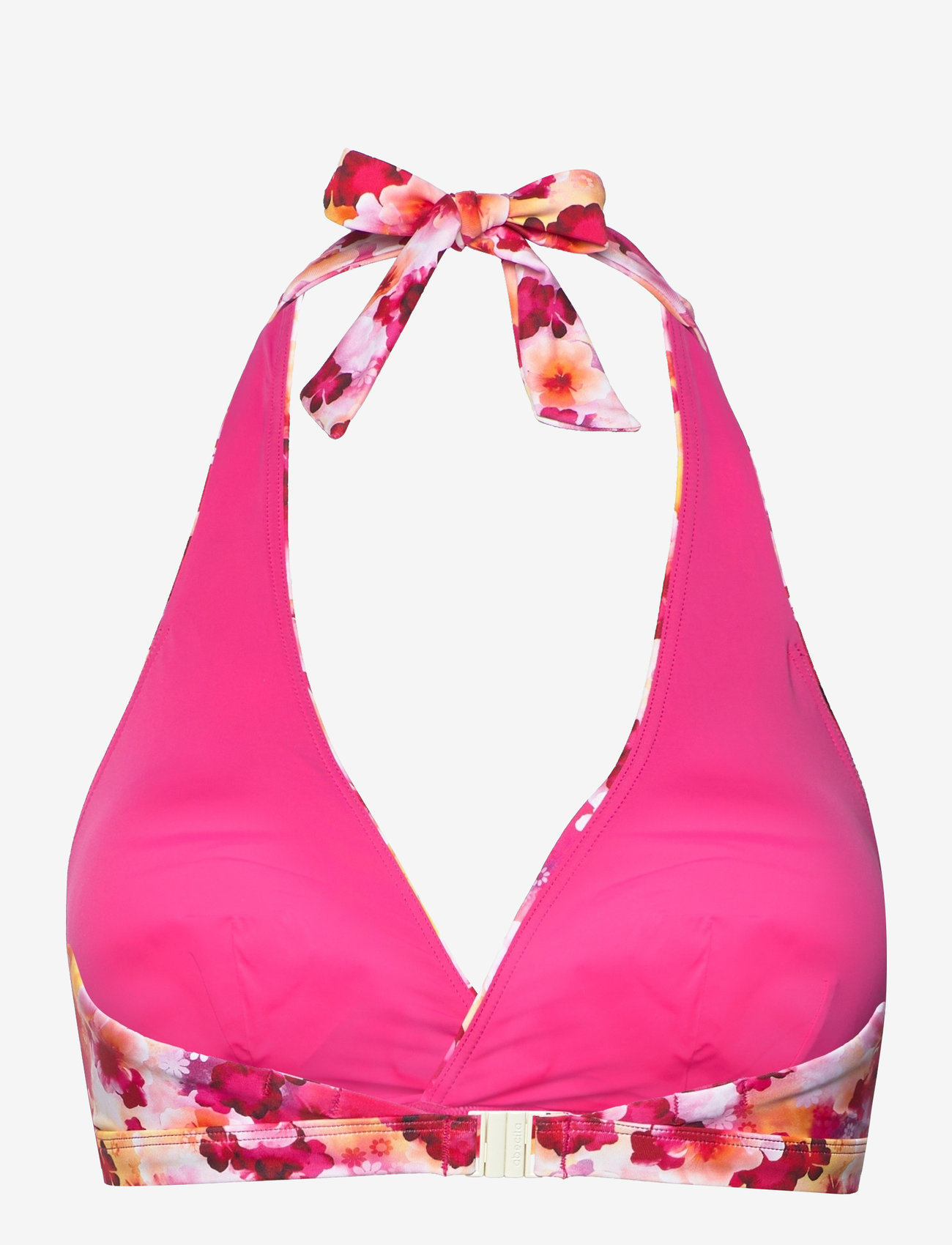 Abecita - MAUI HALTERNECK BIKINI BRA Aqua/White - triangle bikinis - pink - 1