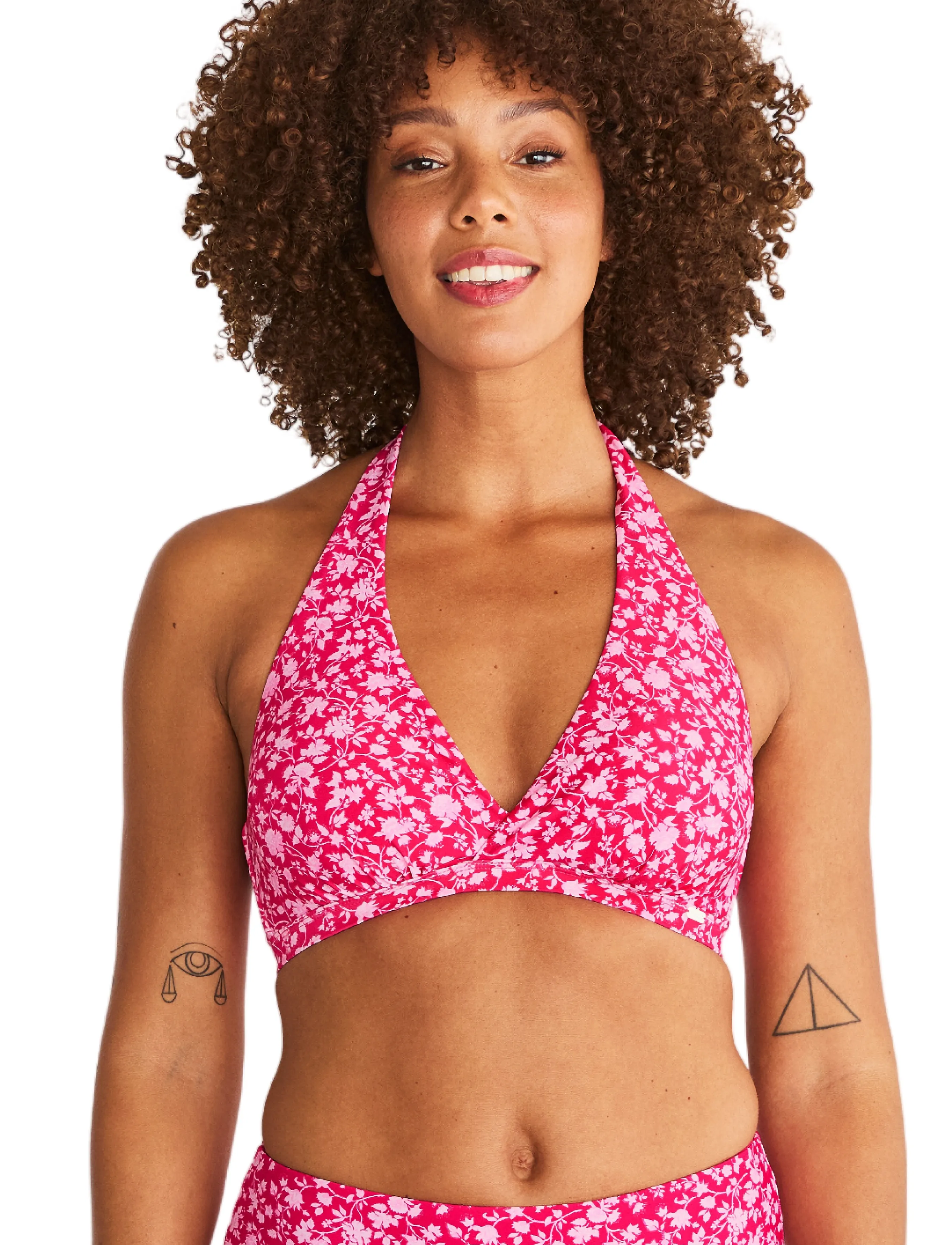 Abecita - MAUI HALTERNECK BIKINI BRA Pink crush - trekantsbikinier - pink lady - 2