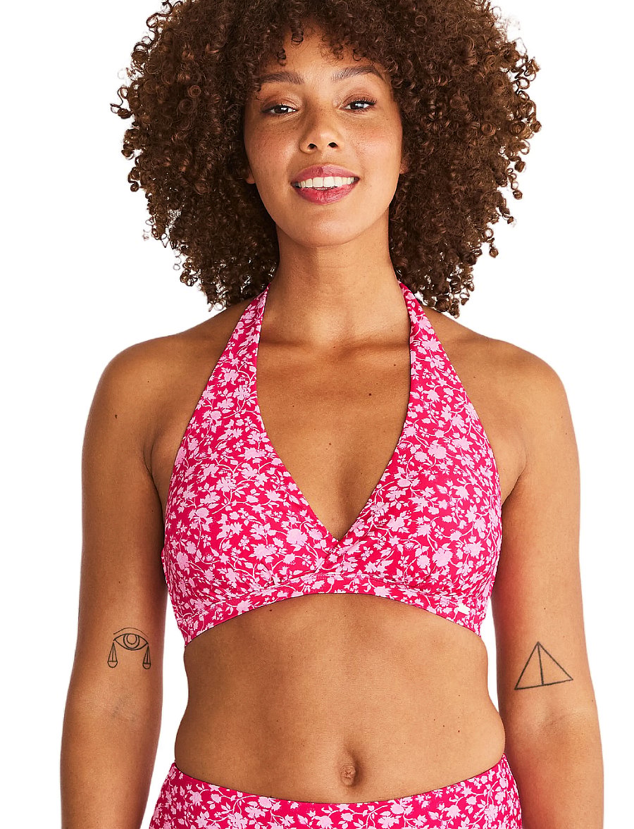 Abecita - MAUI HALTERNECK BIKINI BRA Pink crush - trekantsbikinier - pink lady - 2