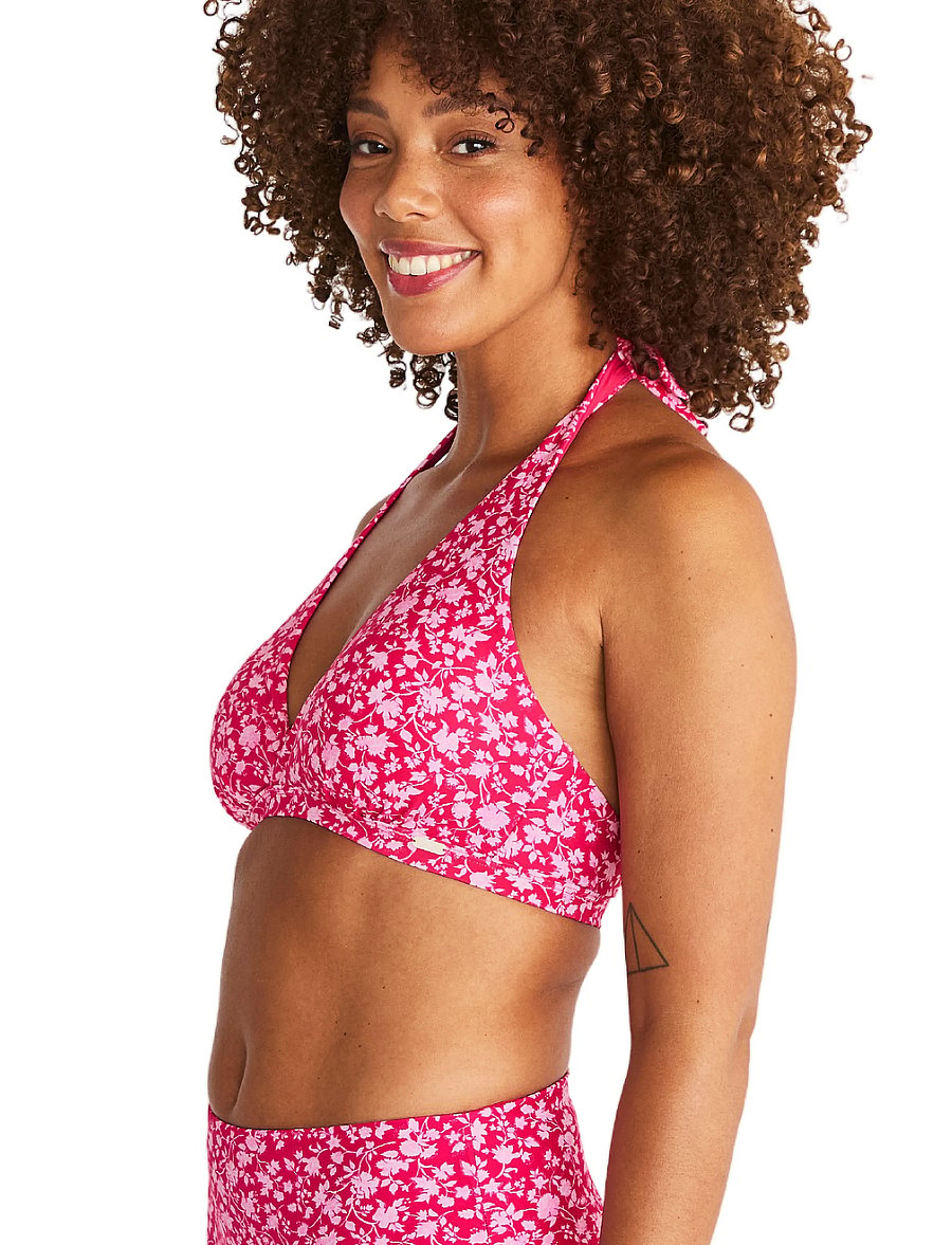 Abecita - MAUI HALTERNECK BIKINI BRA Pink crush - trekantsbikinier - pink lady - 3