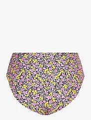Abecita - Maui Maxi Brief, Flower - high waist bikini bottoms - black flowerprint - 1