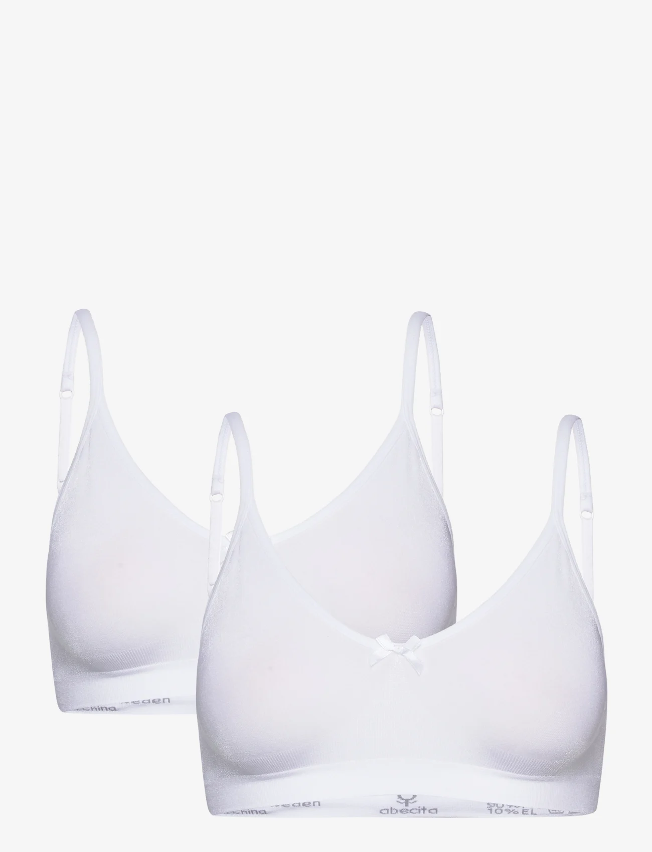 Abecita - Little Wonder soft bra 2-pack White - tank-top-bhs - white - 0