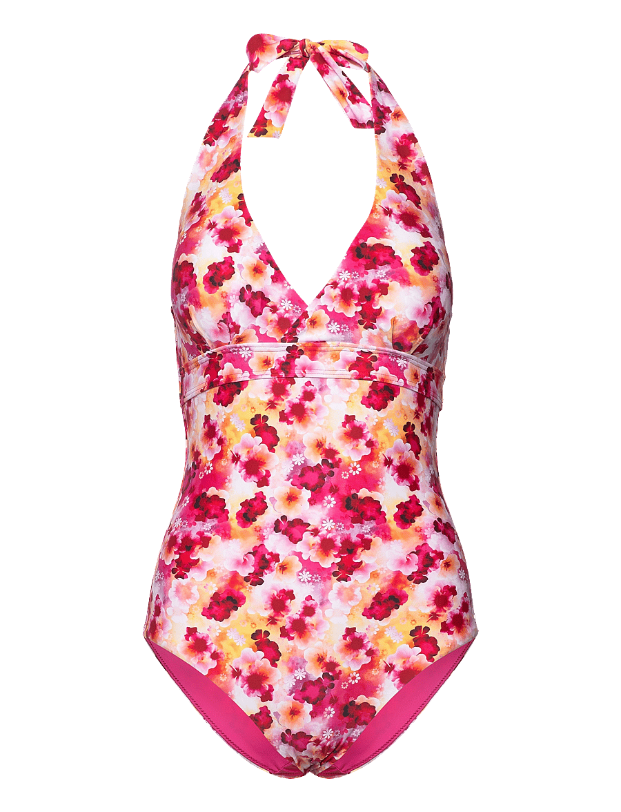 Abecita - HAITI HALTERNECK SWIMSUIT Pink crush - badedragter - pink - 1