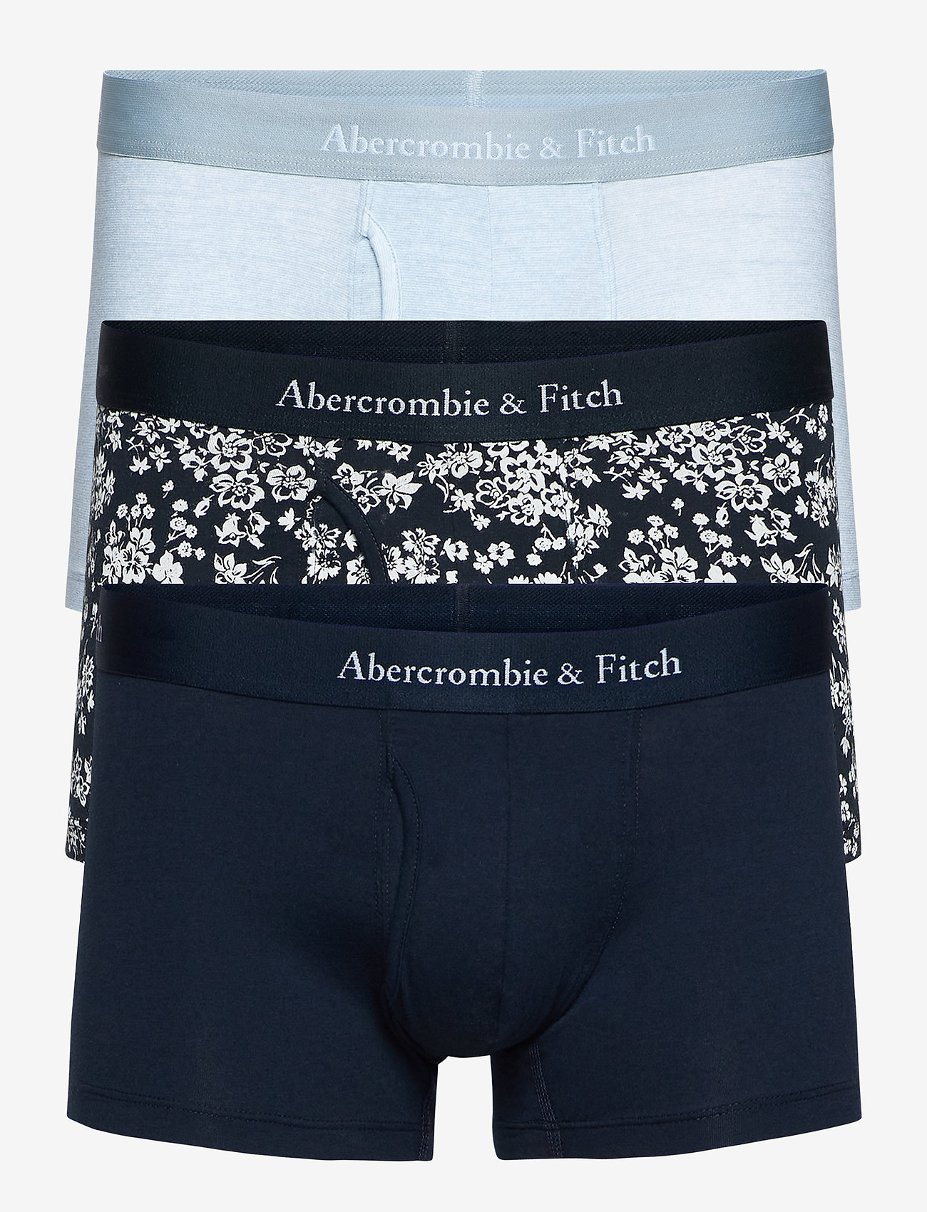 Abercrombie & Fitch - 3-Pack Logo Trunks - light blue print - 0