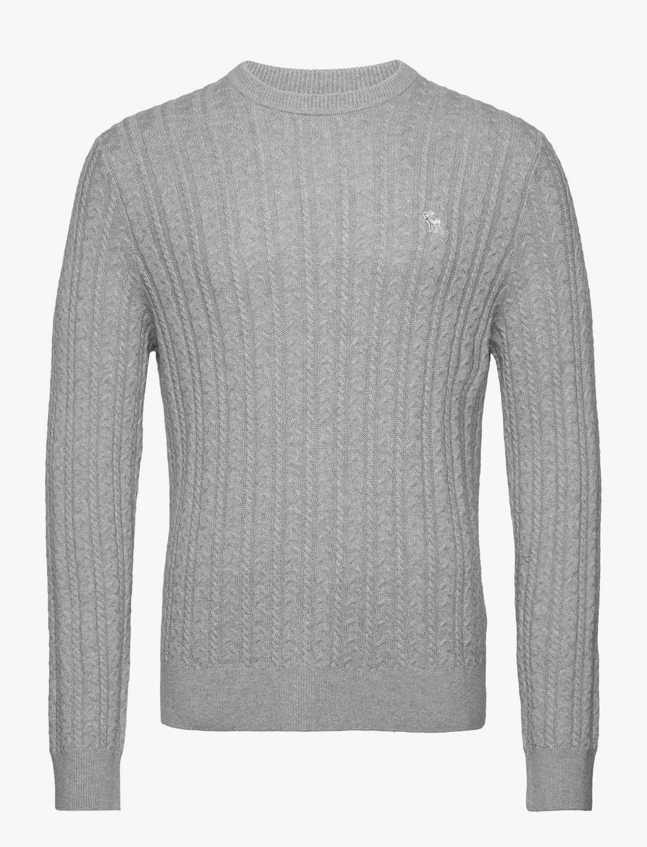 Abercrombie & Fitch - ANF MENS SWEATERS - knitted round necks - light gray heather - 0
