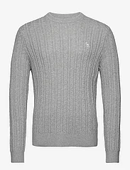 Abercrombie & Fitch - ANF MENS SWEATERS - knitted round necks - light gray heather - 0