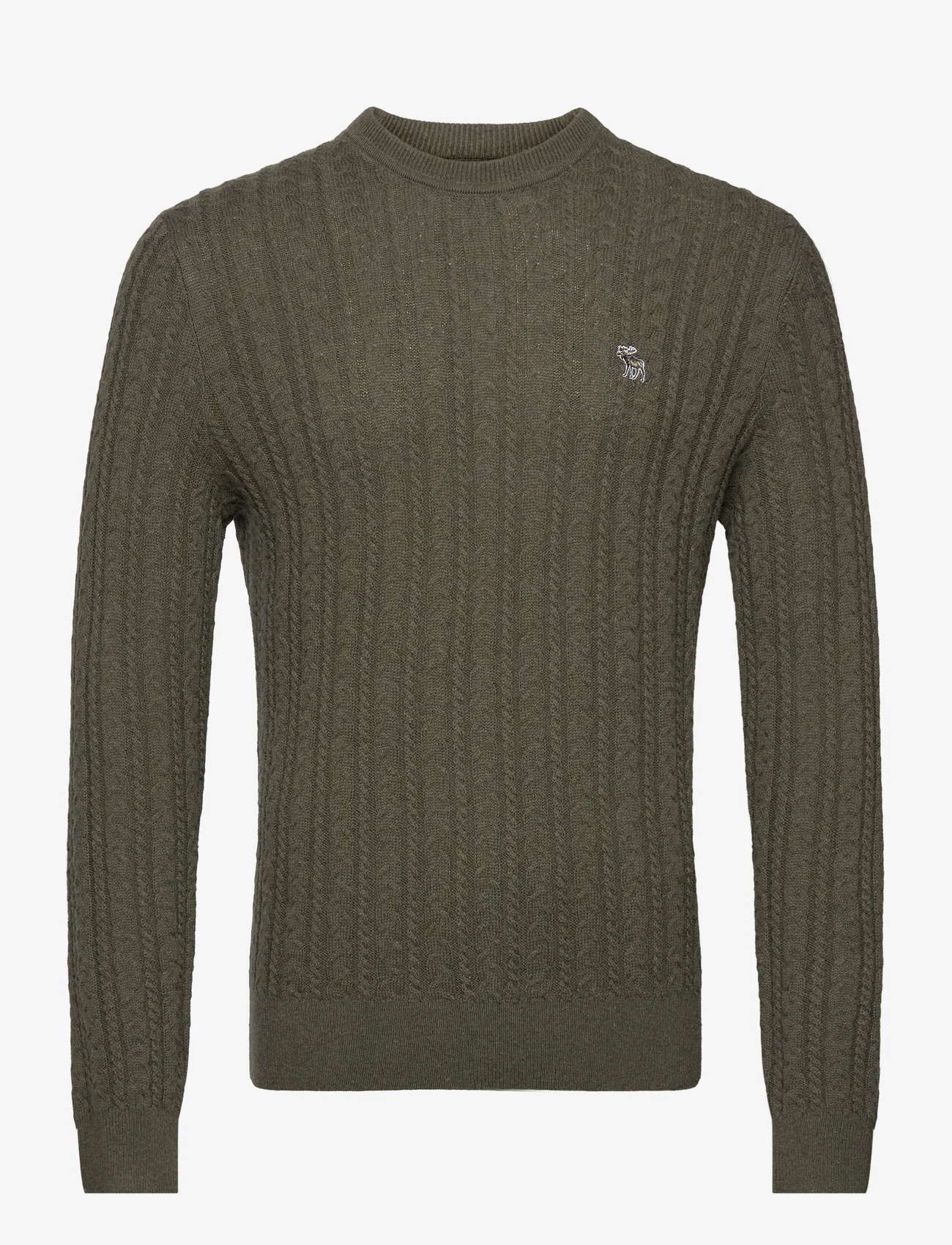 Abercrombie & Fitch - ANF MENS SWEATERS - megztinis su apvalios formos apykakle - olive heather - 0