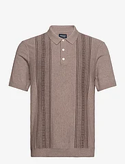Abercrombie & Fitch - ANF MENS SWEATERS - short-sleeved polos - savannah tan blocked stripe - 0