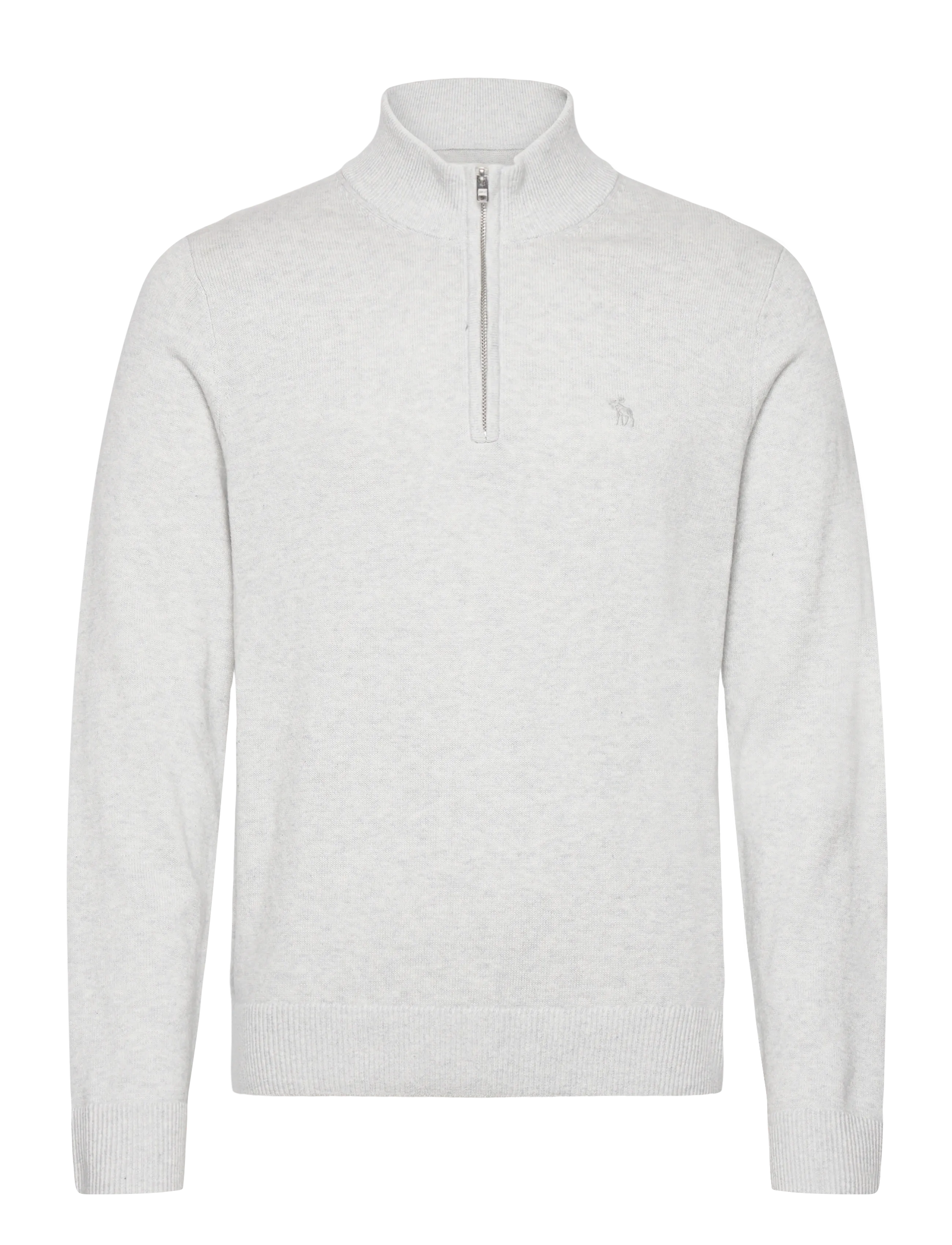 Abercrombie & Fitch LONG SLEEVE ICON QUARTER ZIP - Knitwear - 110 / grey