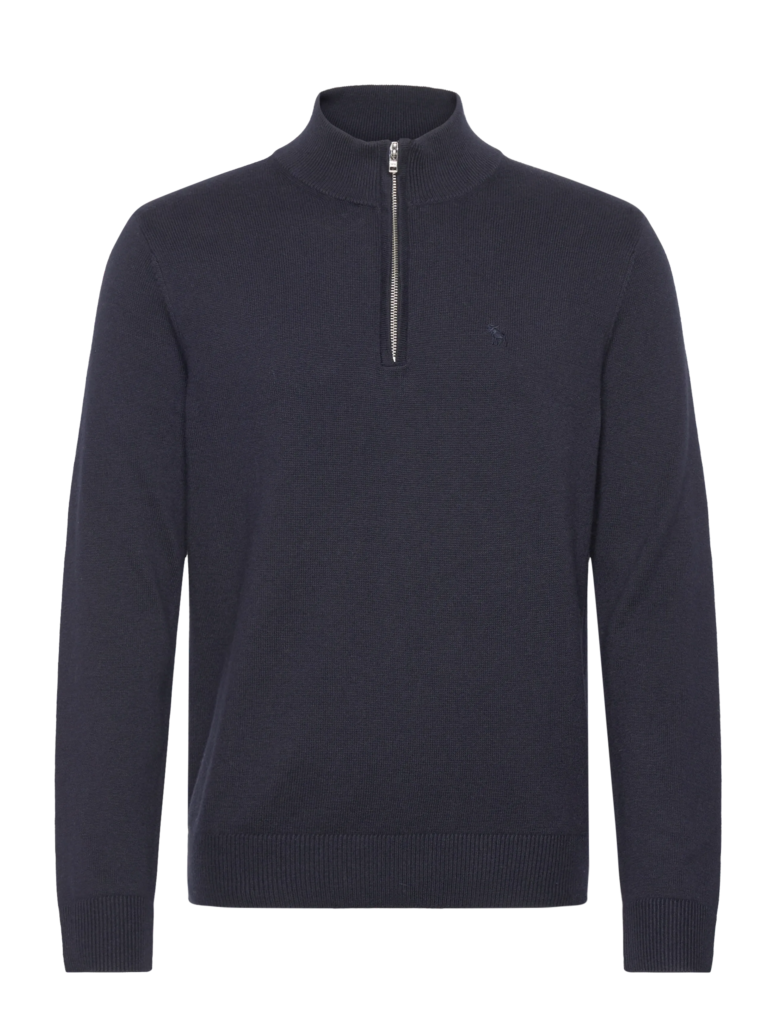 Abercrombie & Fitch LONG SLEEVE ICON QUARTER ZIP - Strickmode - 200 / navy