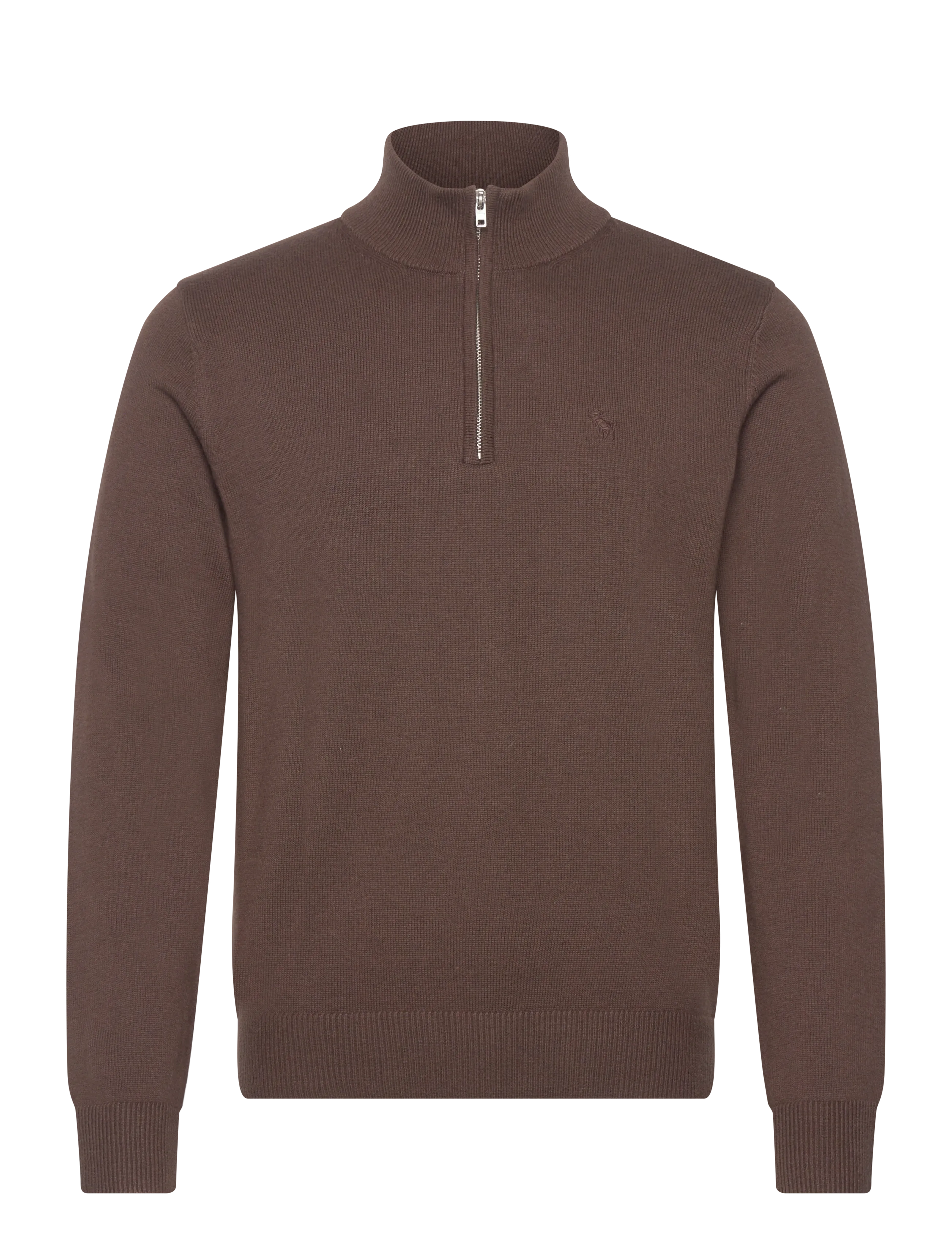 Abercrombie & Fitch LONG SLEEVE ICON QUARTER ZIP - Tøj - 400 / brown