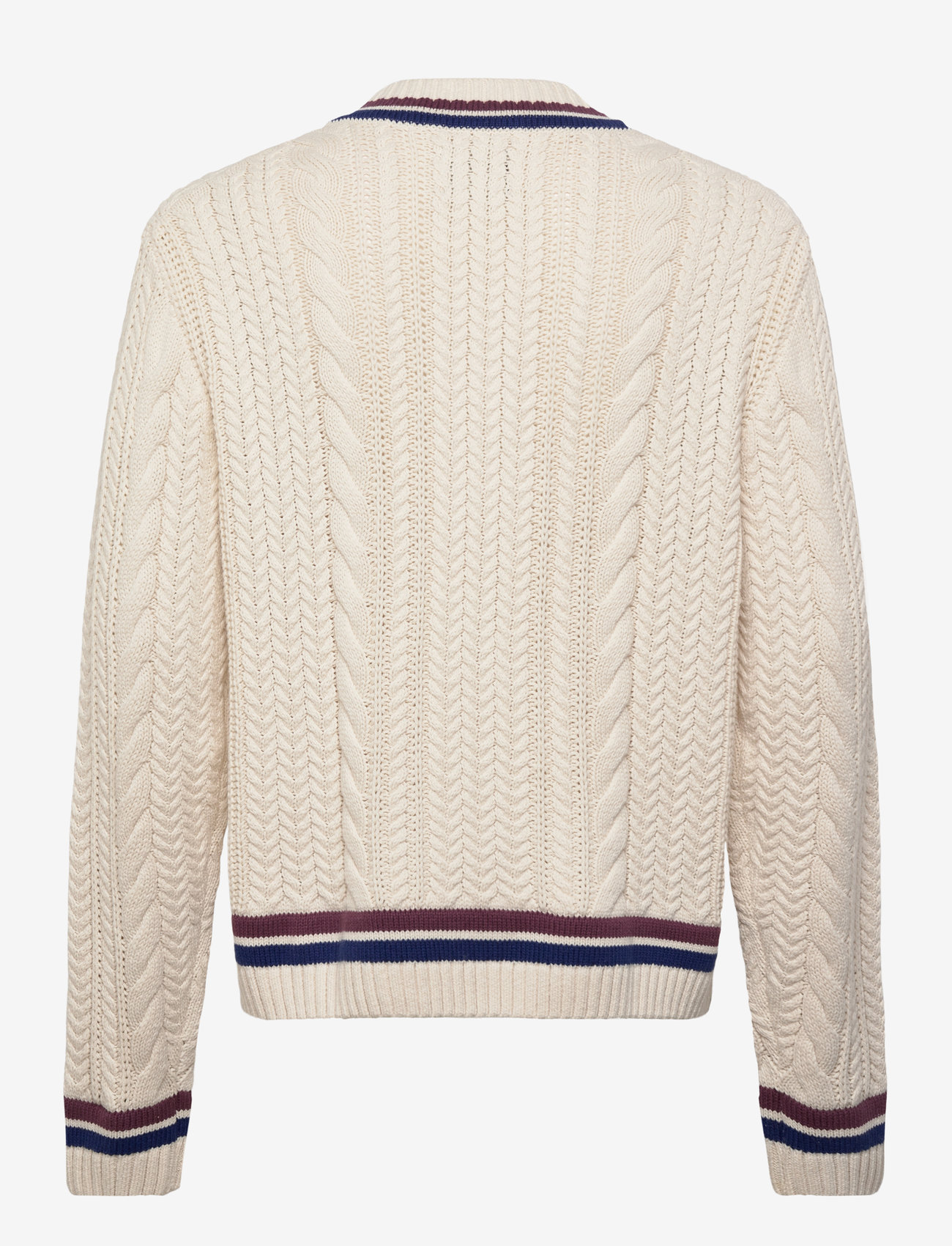 Abercrombie & Fitch - OVERSIZED CRICKET CABLE V NECK - herbstliche kleidung - 100 - 1