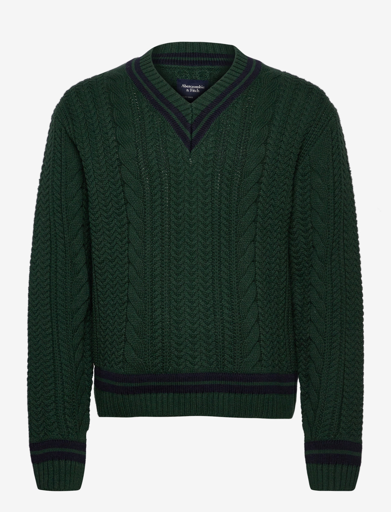 Abercrombie & Fitch - OVERSIZED CRICKET CABLE V NECK - herbstliche kleidung - 300 - 0
