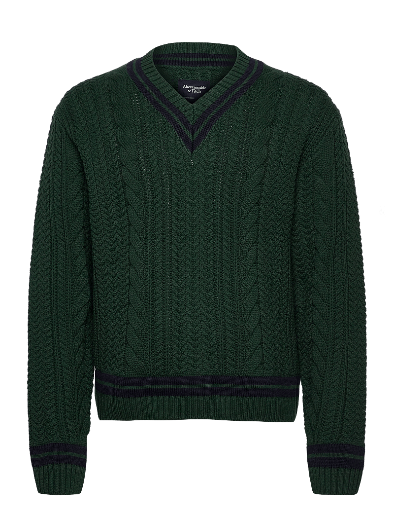 Abercrombie & Fitch - OVERSIZED CRICKET CABLE V NECK - v-ausschnitt - 300 - 0
