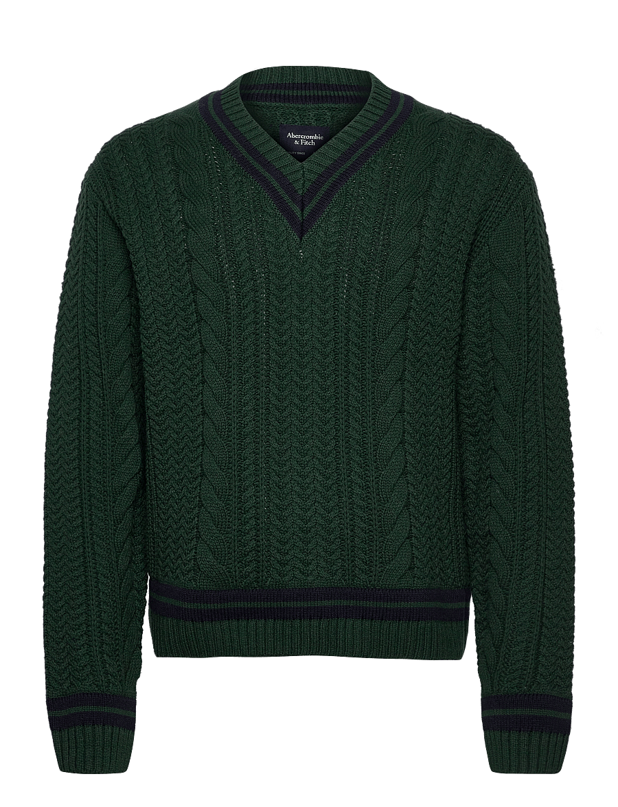 Abercrombie & Fitch - OVERSIZED CRICKET CABLE V NECK - v-ausschnitt - 300 - 0
