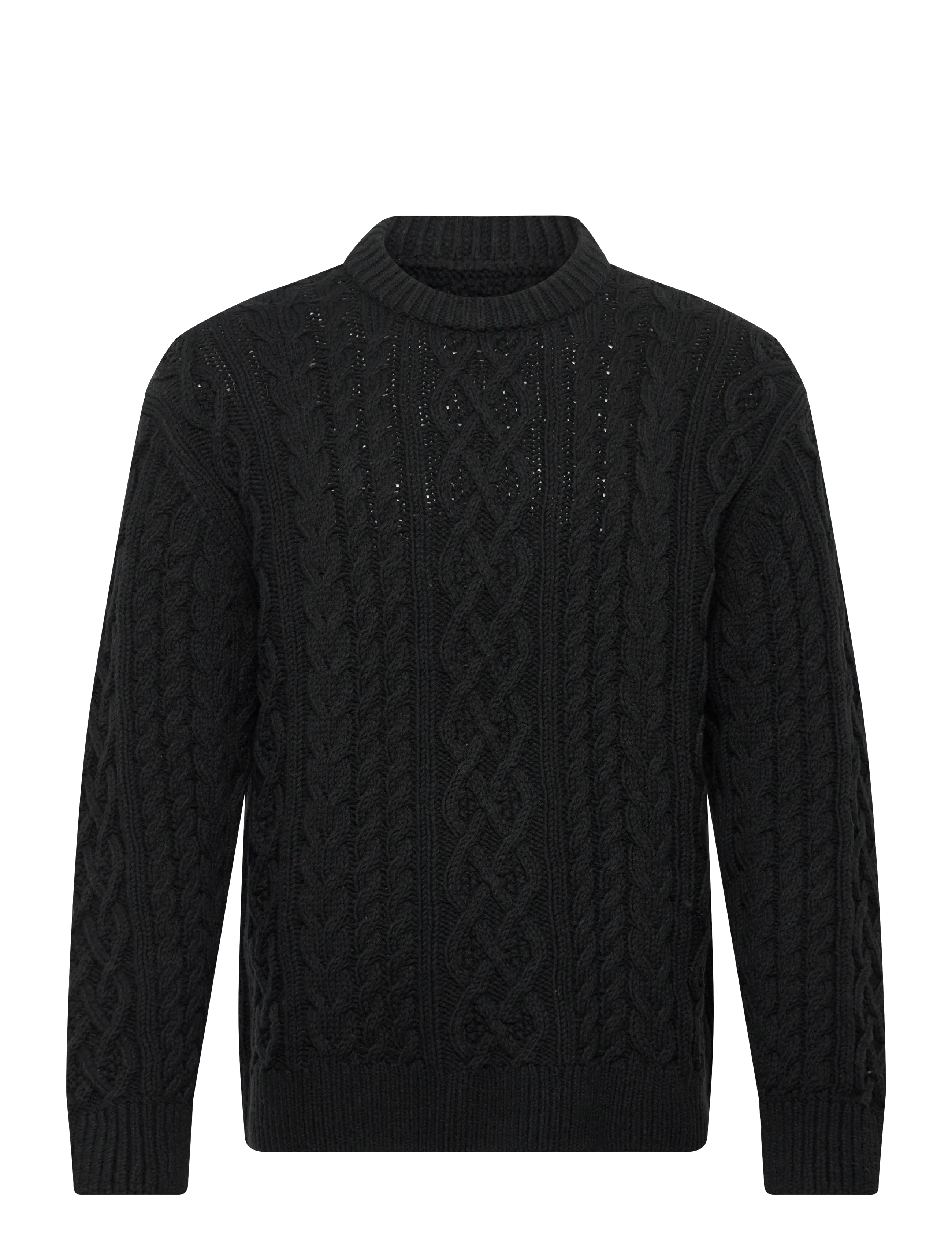 Abercrombie & Fitch Cable Crew - Knitted Round Necks - 900 / black