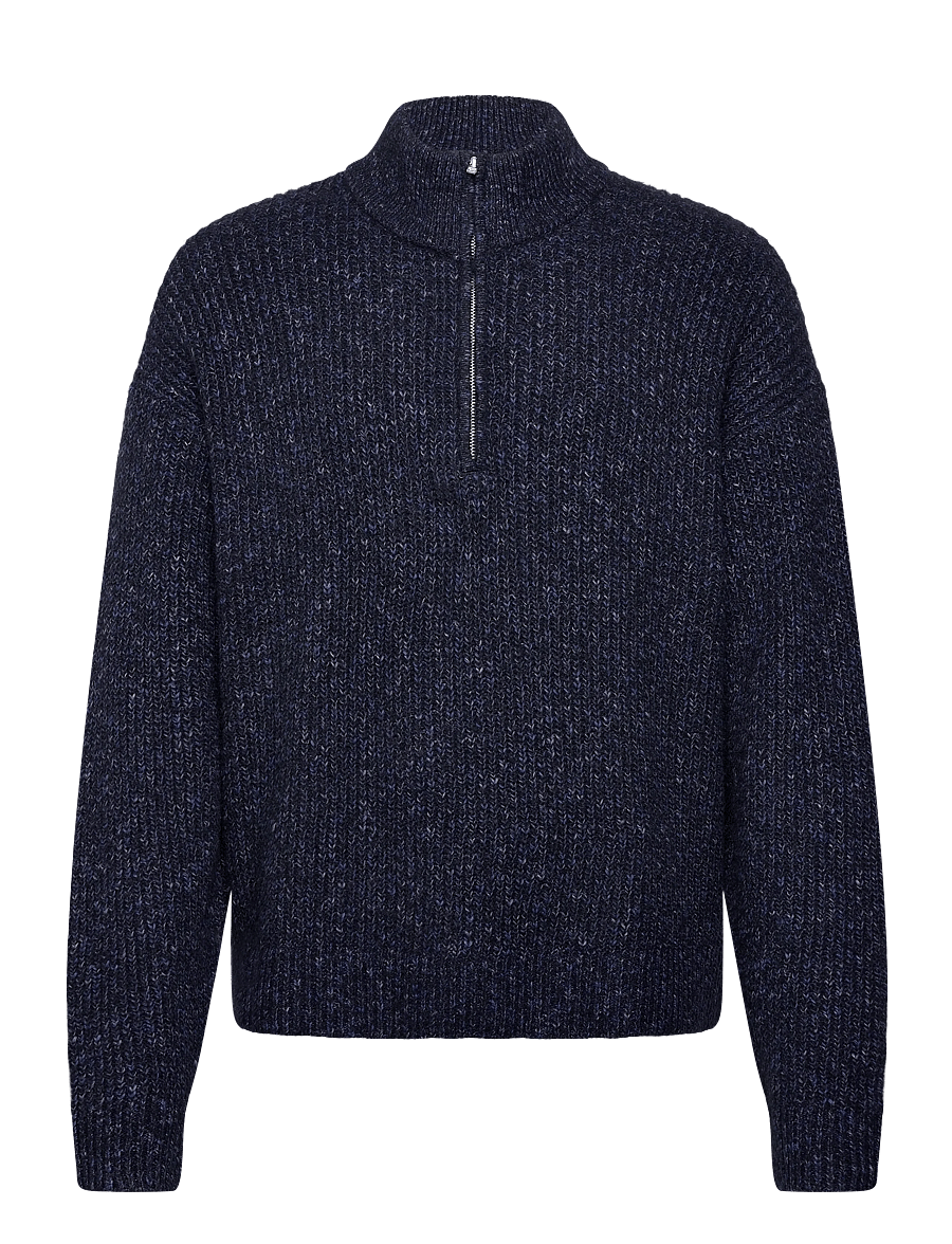 Abercrombie & Fitch - OCT4 NEAT NAVY FLECK IT QZ - halfzip strik - 200 - 0