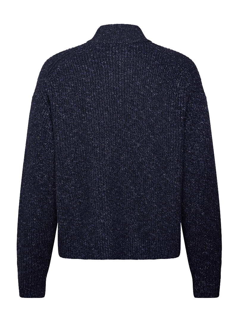 Abercrombie & Fitch - OCT4 NEAT NAVY FLECK IT QZ - half zip-tröjor - 200 - 1