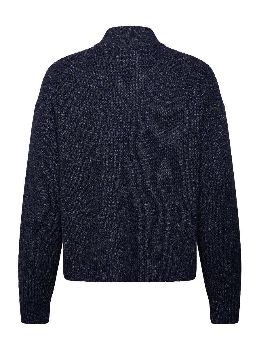 Abercrombie & Fitch - OCT4 NEAT NAVY FLECK IT QZ - halfzip strik - 200 - 1