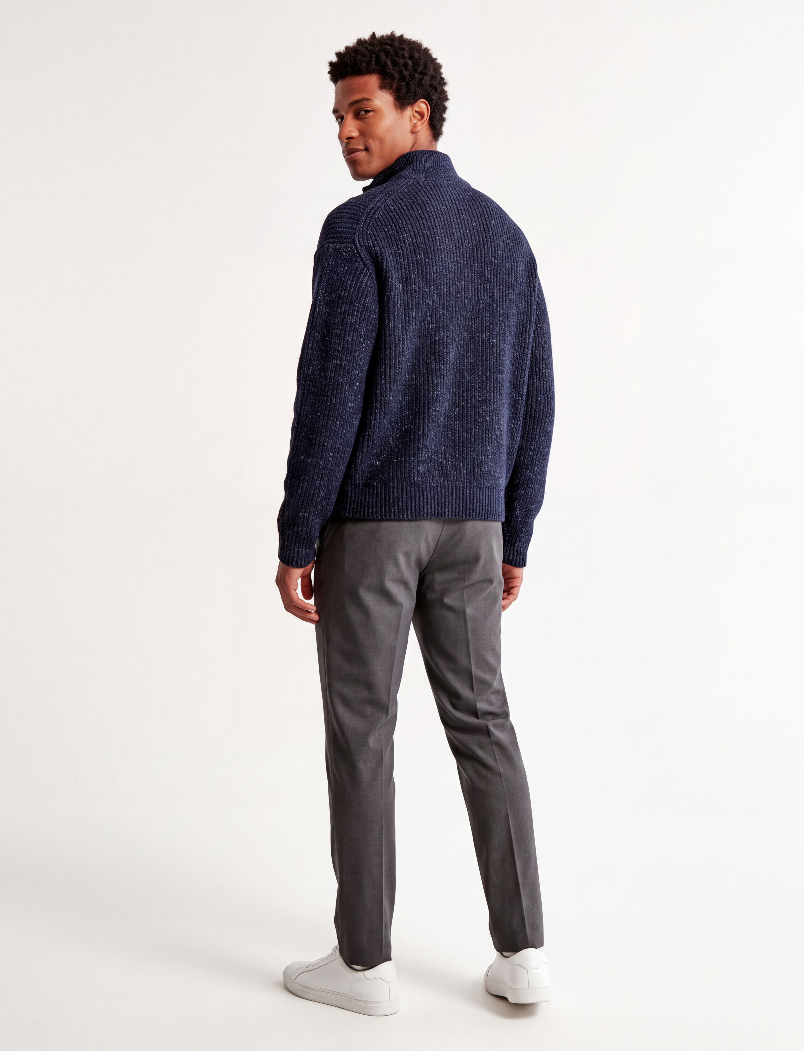 Abercrombie & Fitch Oct4 Neat Navy Fleck It Qz polotröjor herr – bild 2