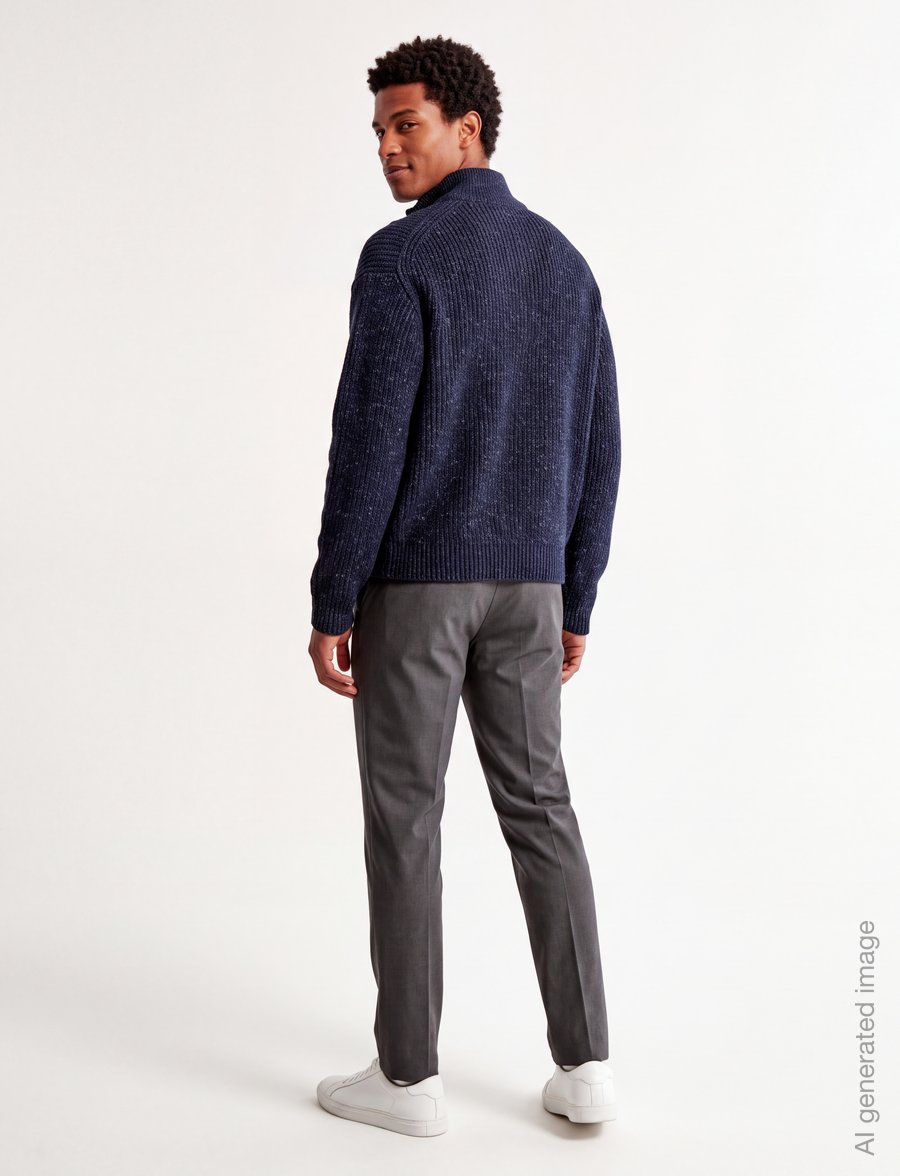 Abercrombie & Fitch - OCT4 NEAT NAVY FLECK IT QZ - halfzip strik - 200 - 3
