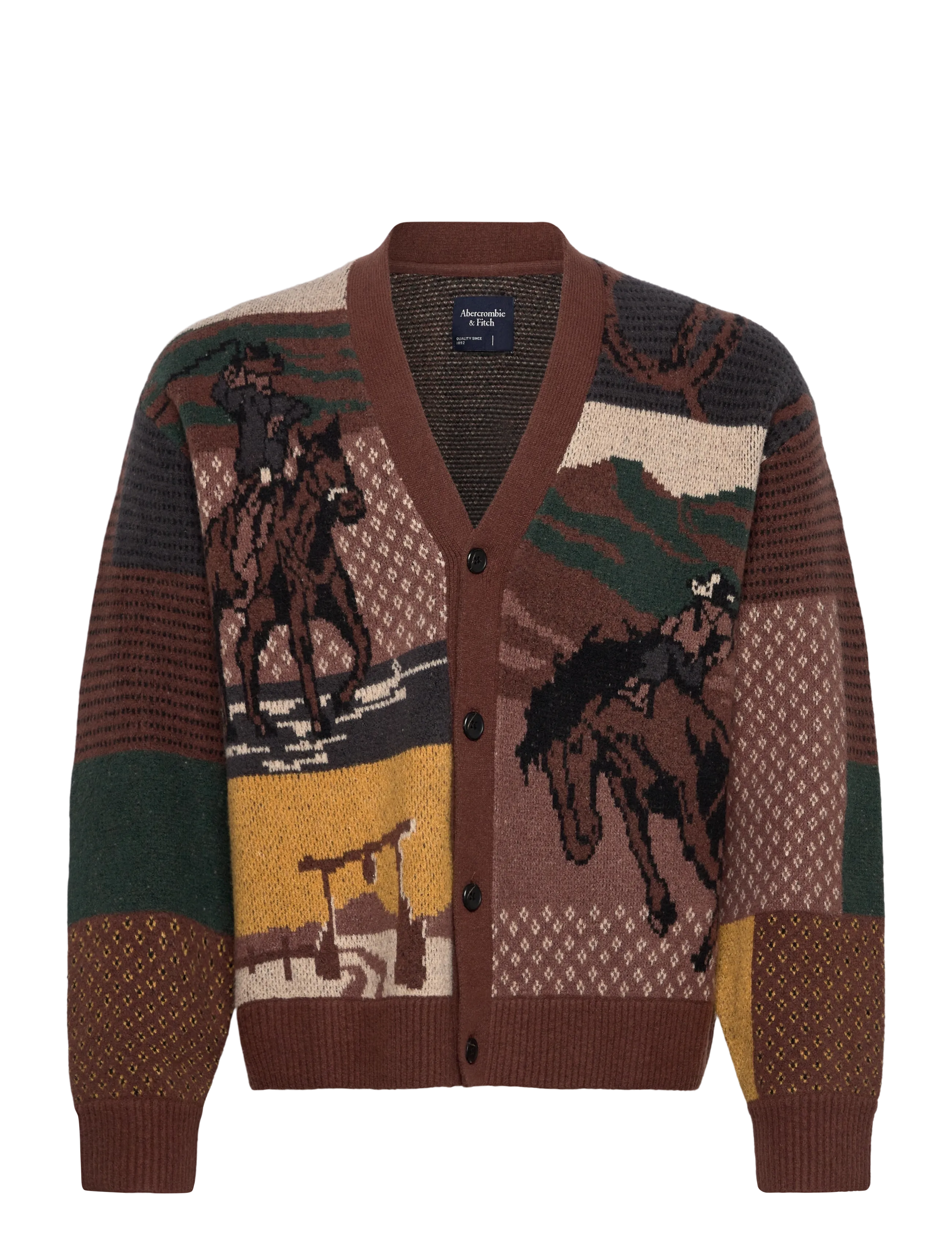 Abercrombie & Fitch - WESTERN PATCHWORK CARDIGAN - 408 - 0