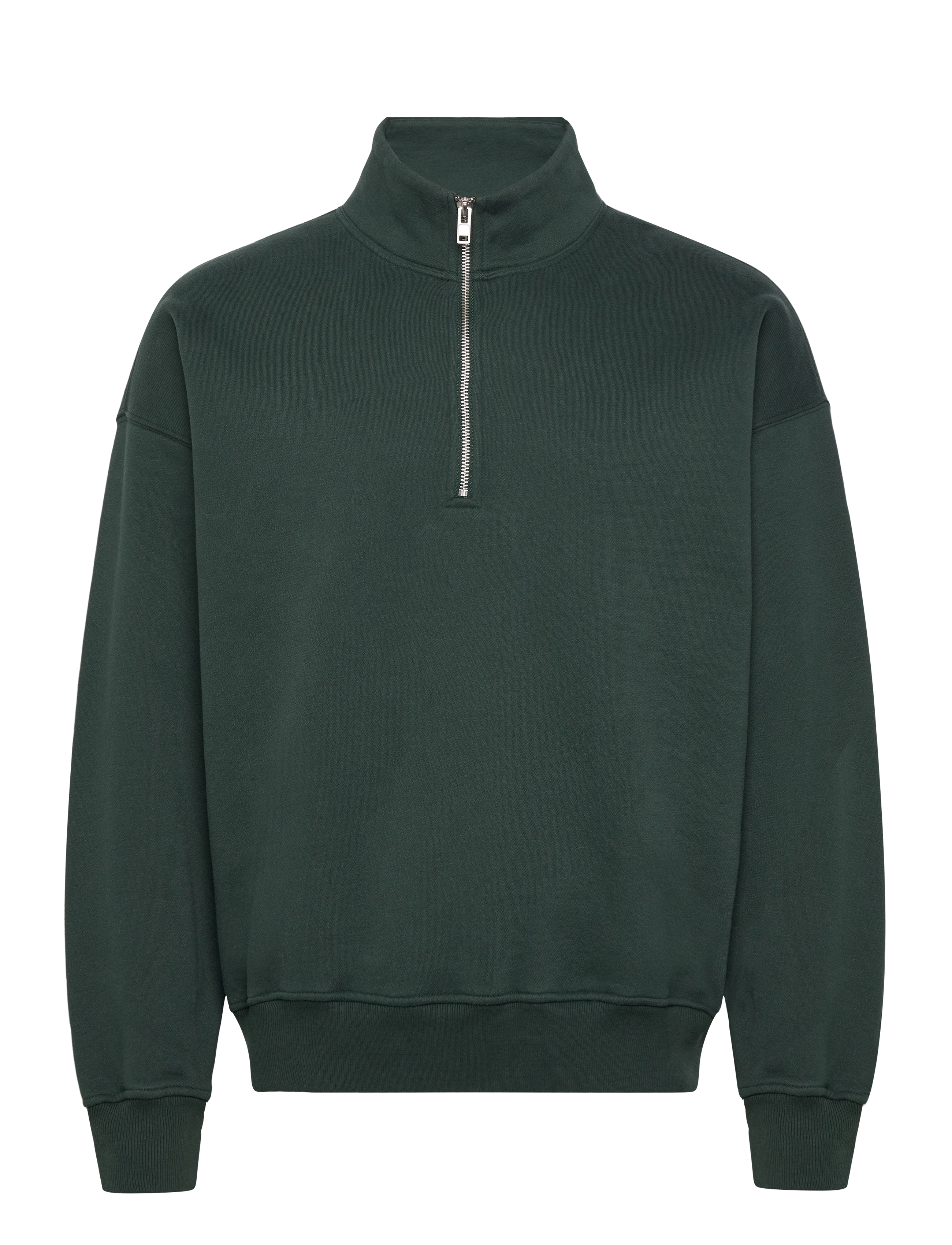 Abercrombie & Fitch ESSENTIAL HALF ZIP MOCK - Tøj - 300 / green