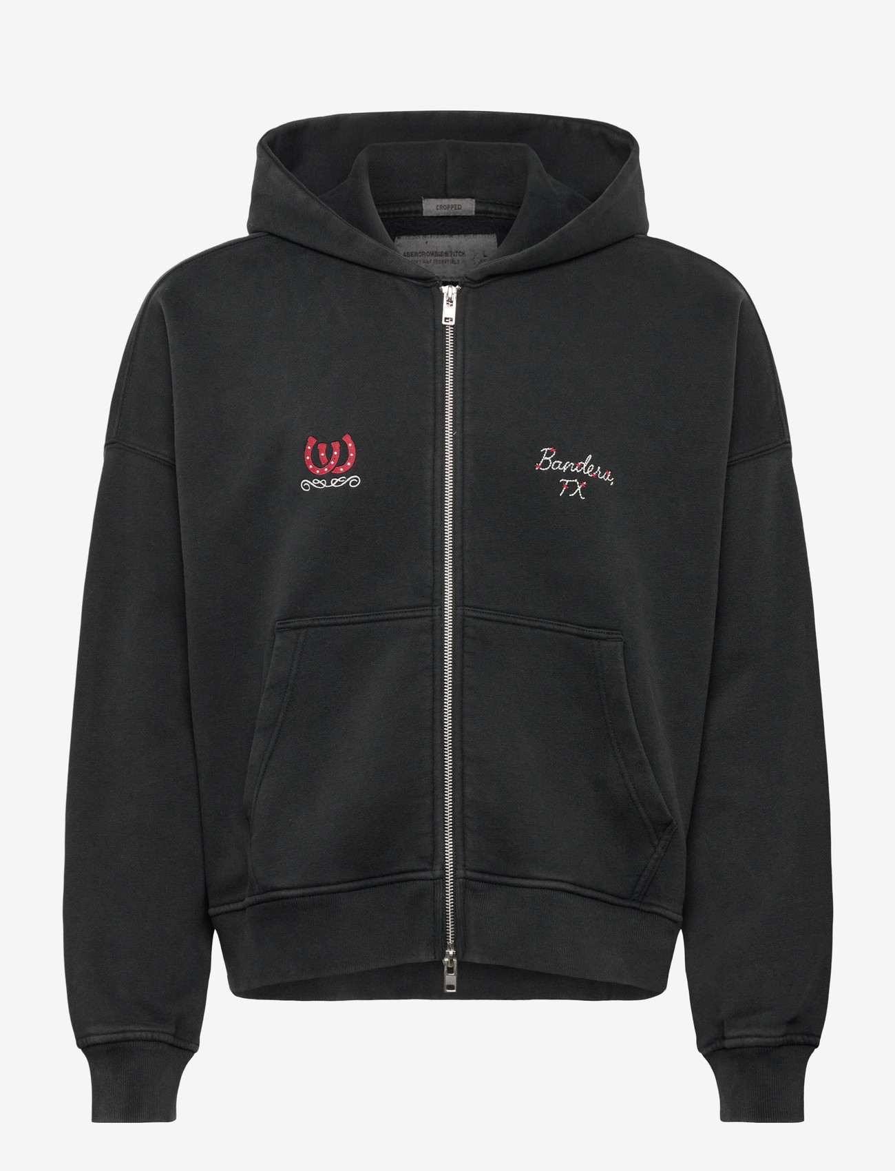 Abercrombie & Fitch - WESTERN NON LOGO - CROPPED FULL ZIP - bluzy z kapturem - 906 - 0