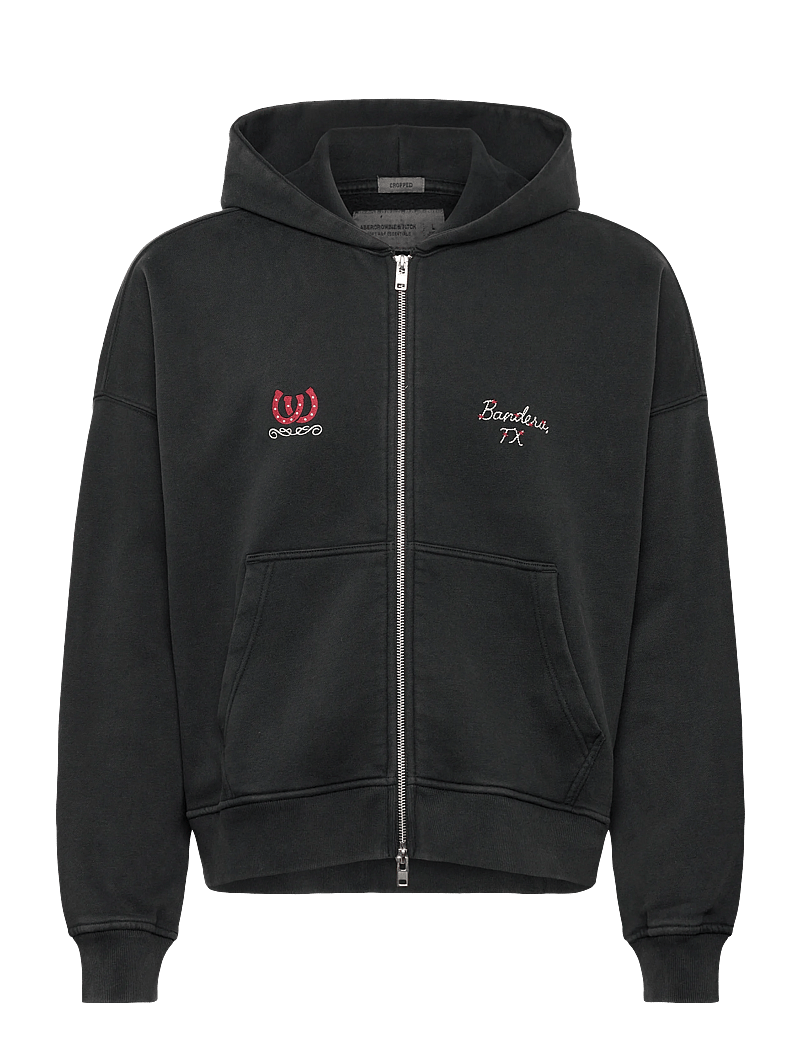 Abercrombie & Fitch - WESTERN NON LOGO - CROPPED FULL ZIP - bluzy z kapturem - 906 - 0