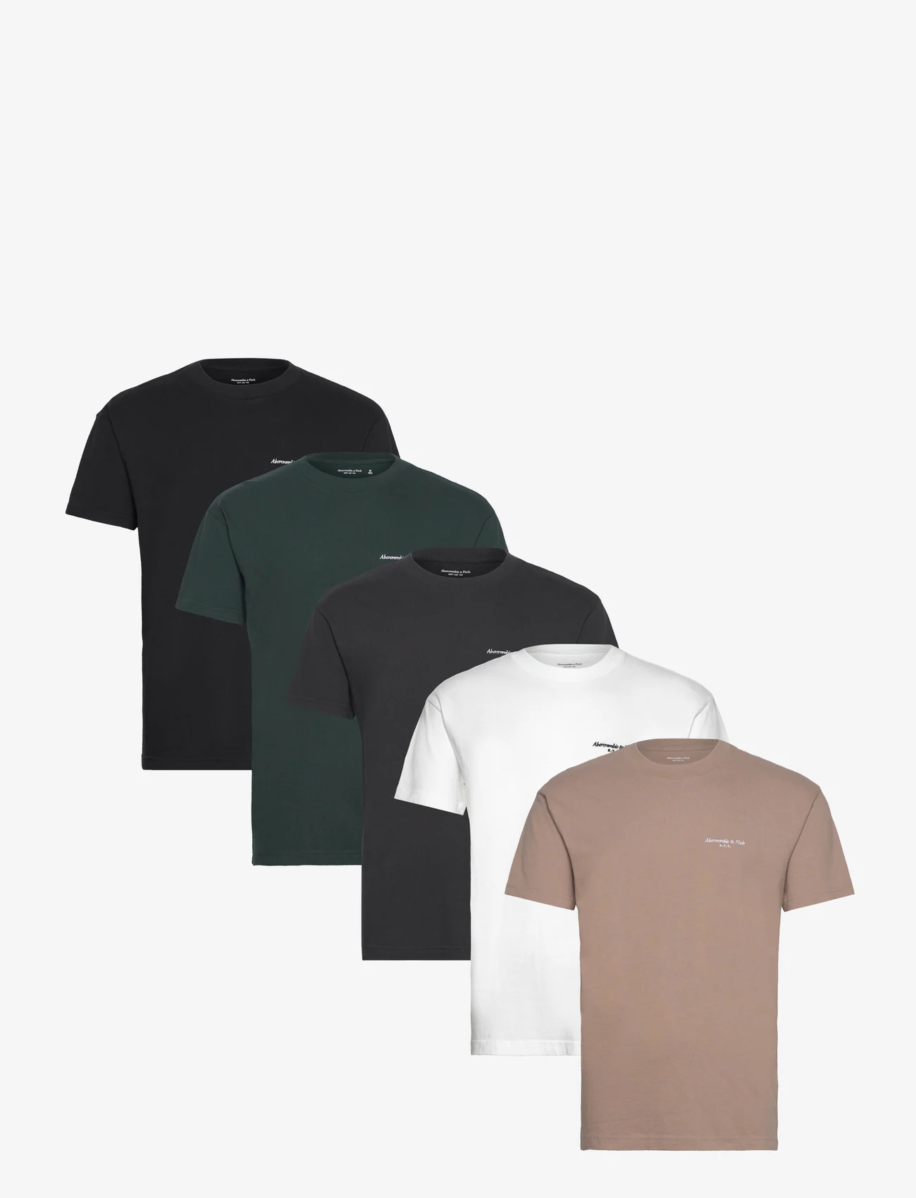 Abercrombie & Fitch - ANF MENS GRAPHICS - multipack t-shirts - casual black/phantom/castor gray/mocha meringue/br - 0