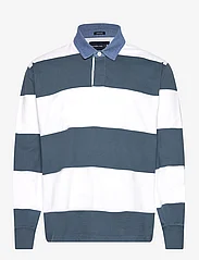 Abercrombie & Fitch - ANF MENS KNITS - long-sleeved polos - orion blue and white stripe - 0