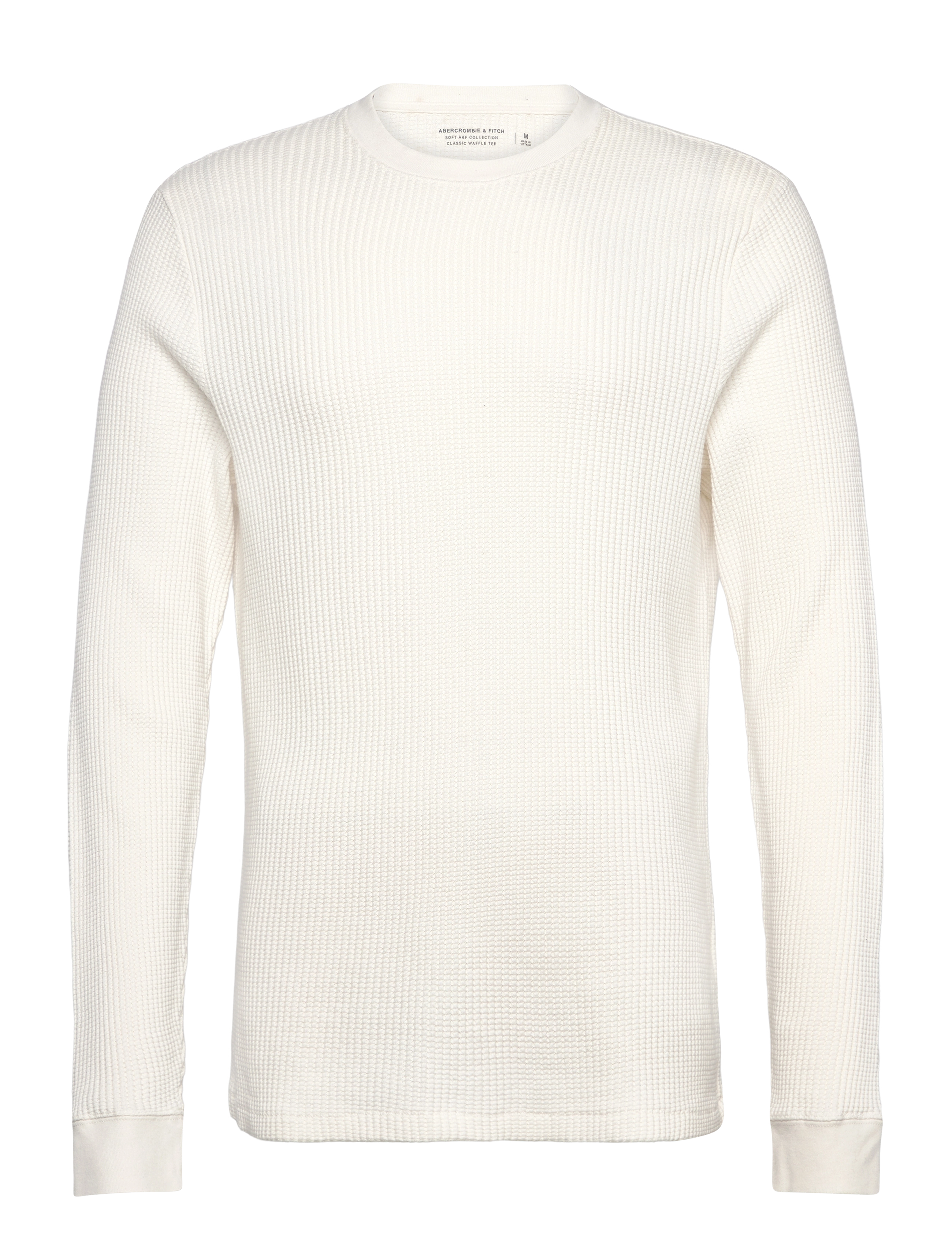 Abercrombie & Fitch LONG SLEEVE CLASSIC WAFFLE TEE - Kolekcijas - 100 / cream