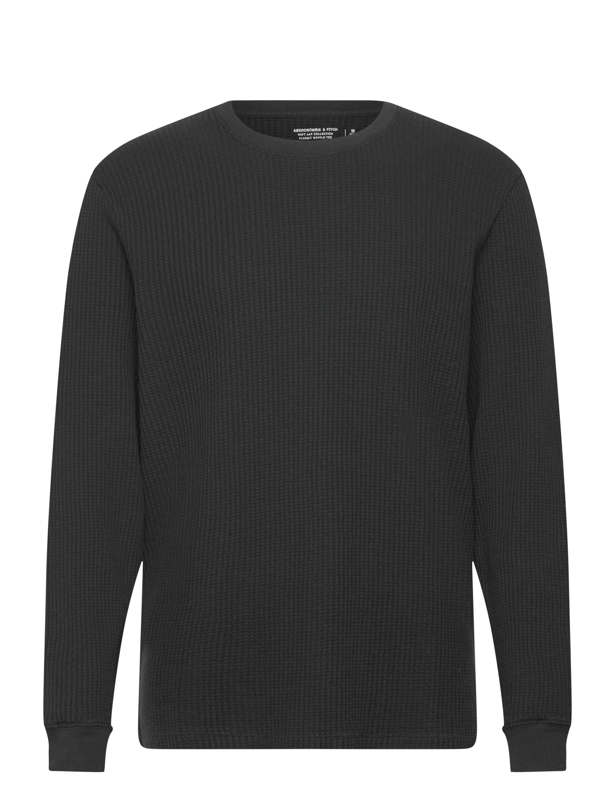 Abercrombie & Fitch LONG SLEEVE CLASSIC WAFFLE TEE - Long-sleeved t-shirts - 900 / black