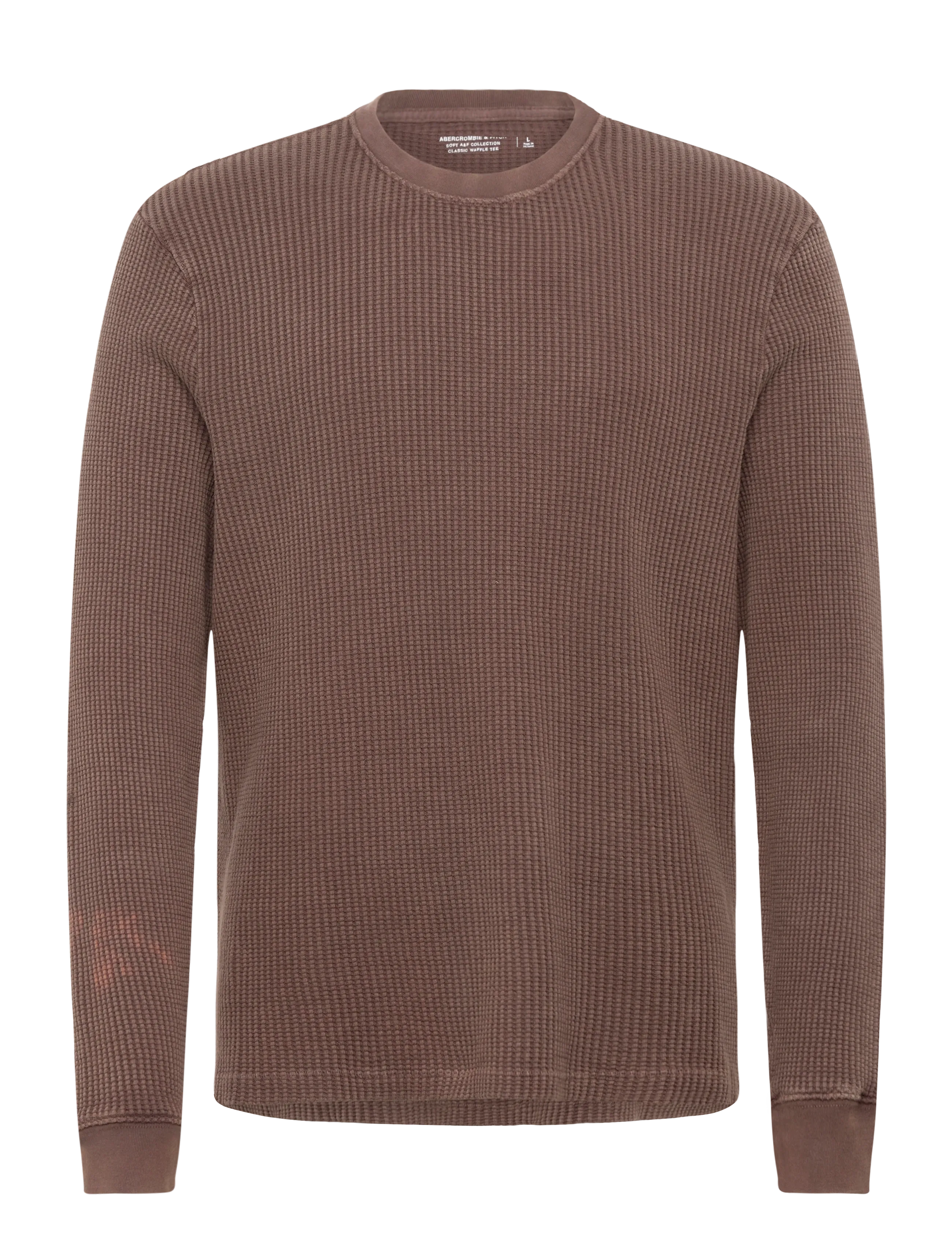 Abercrombie & Fitch LONG SLEEVE CLASSIC WAFFLE TEE - Long-sleeved t-shirts - 408 / brown