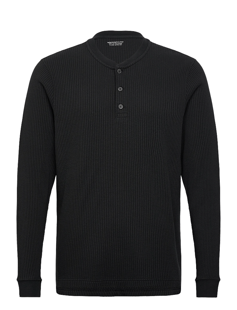Abercrombie & Fitch - LONG SLEEVE CLASSIC WAFFLE HENLEY - langärmelig - 900 - 0
