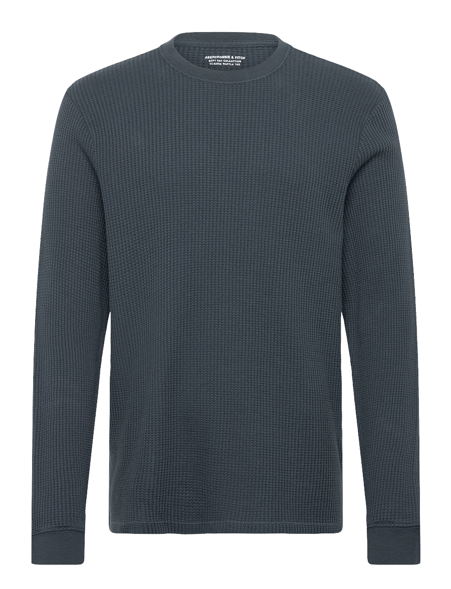 Abercrombie & Fitch - LONG SLEEVE CLASSIC WAFFLE TEE - langärmelige t-shirts - 200 - 0
