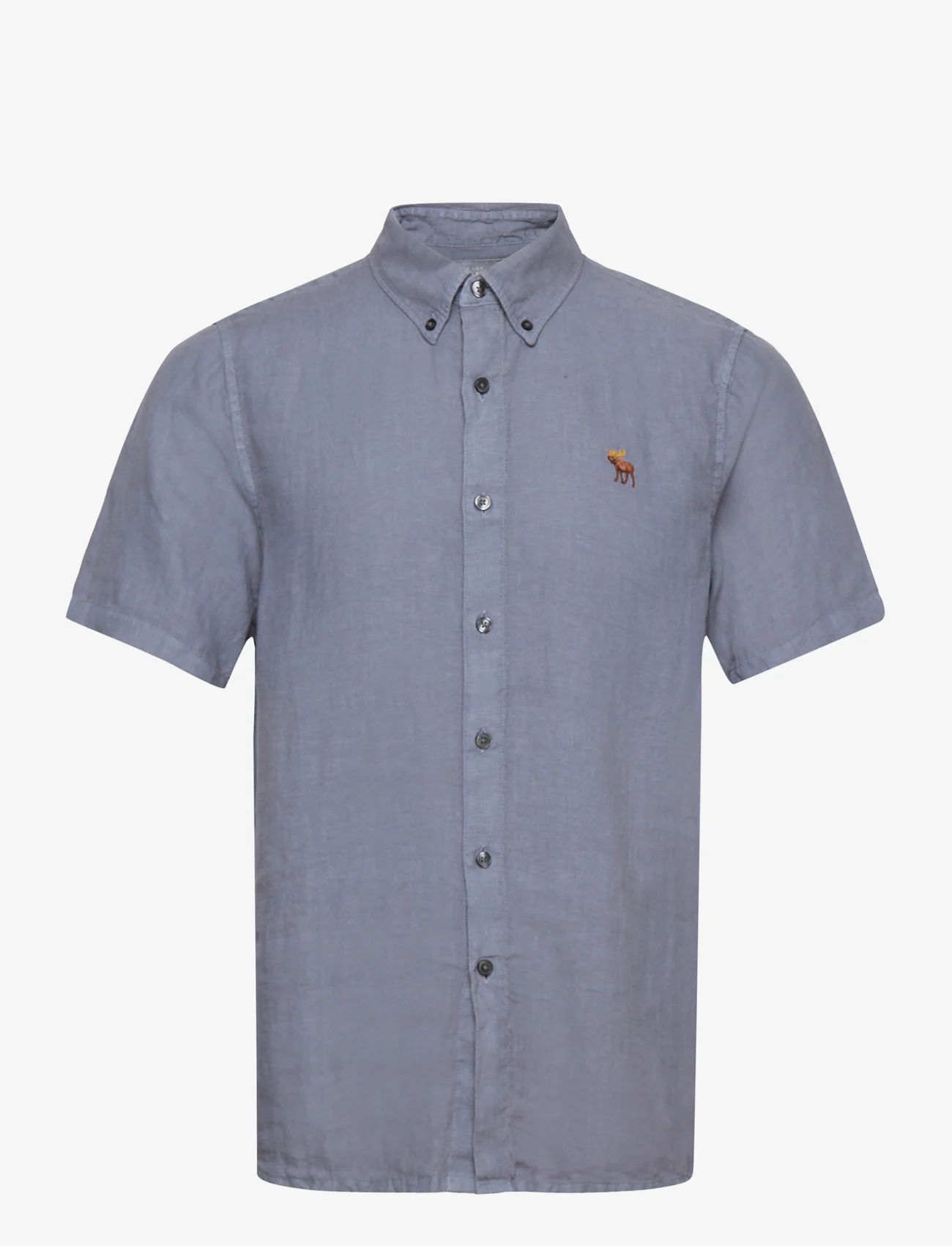 Abercrombie & Fitch - ANF MENS WOVENS - lininiai marškiniai - blue solid - 0