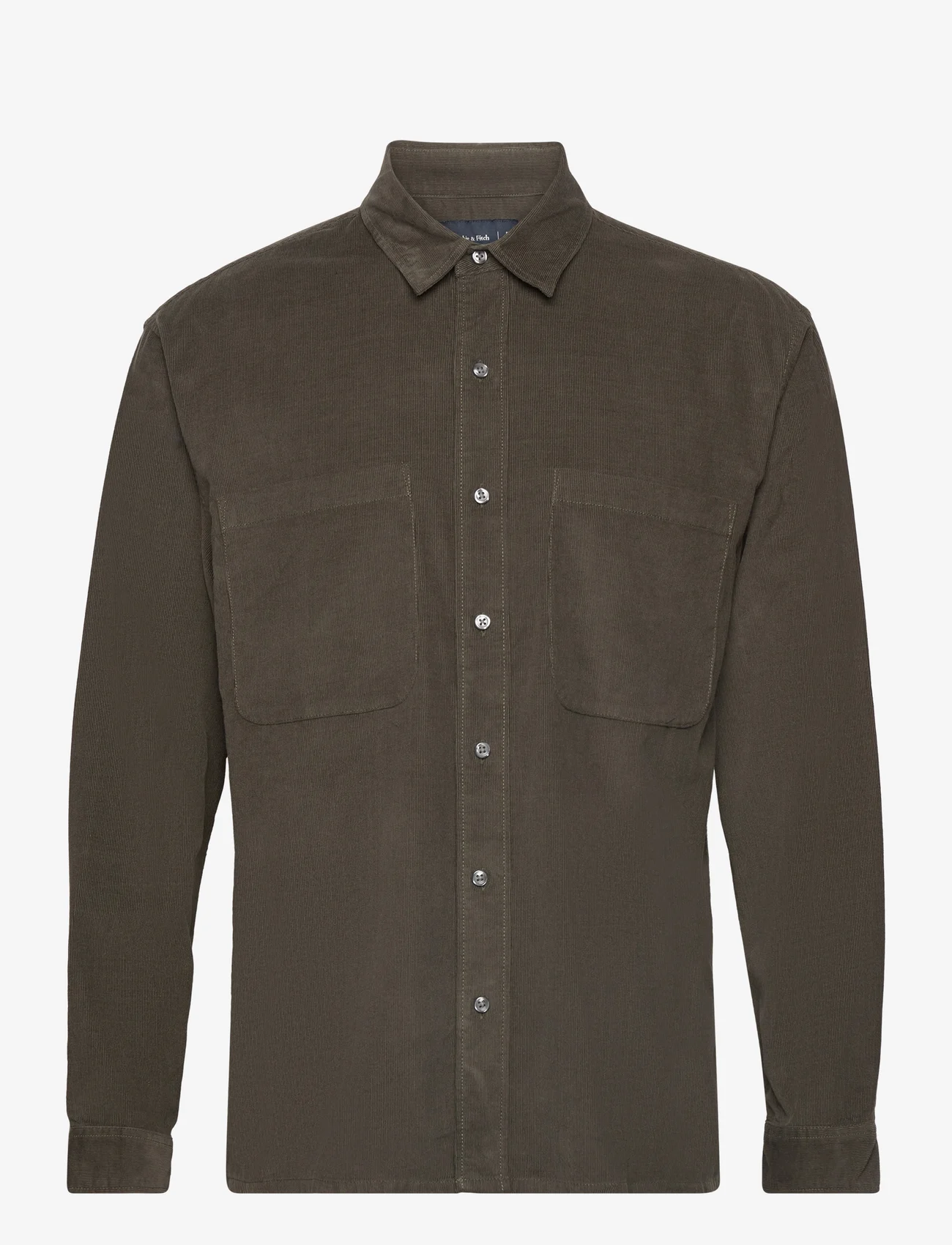 Abercrombie & Fitch - ANF MENS WOVENS - corduroy shirts - green texture - 0