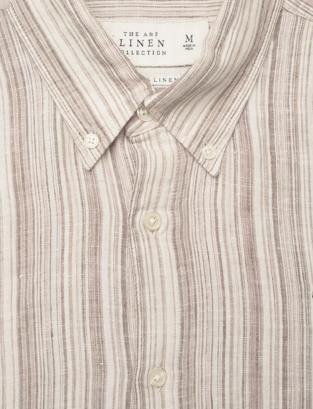 Abercrombie & Fitch - ANF MENS WOVENS - kortärmade skjortor - tan stripe - 2