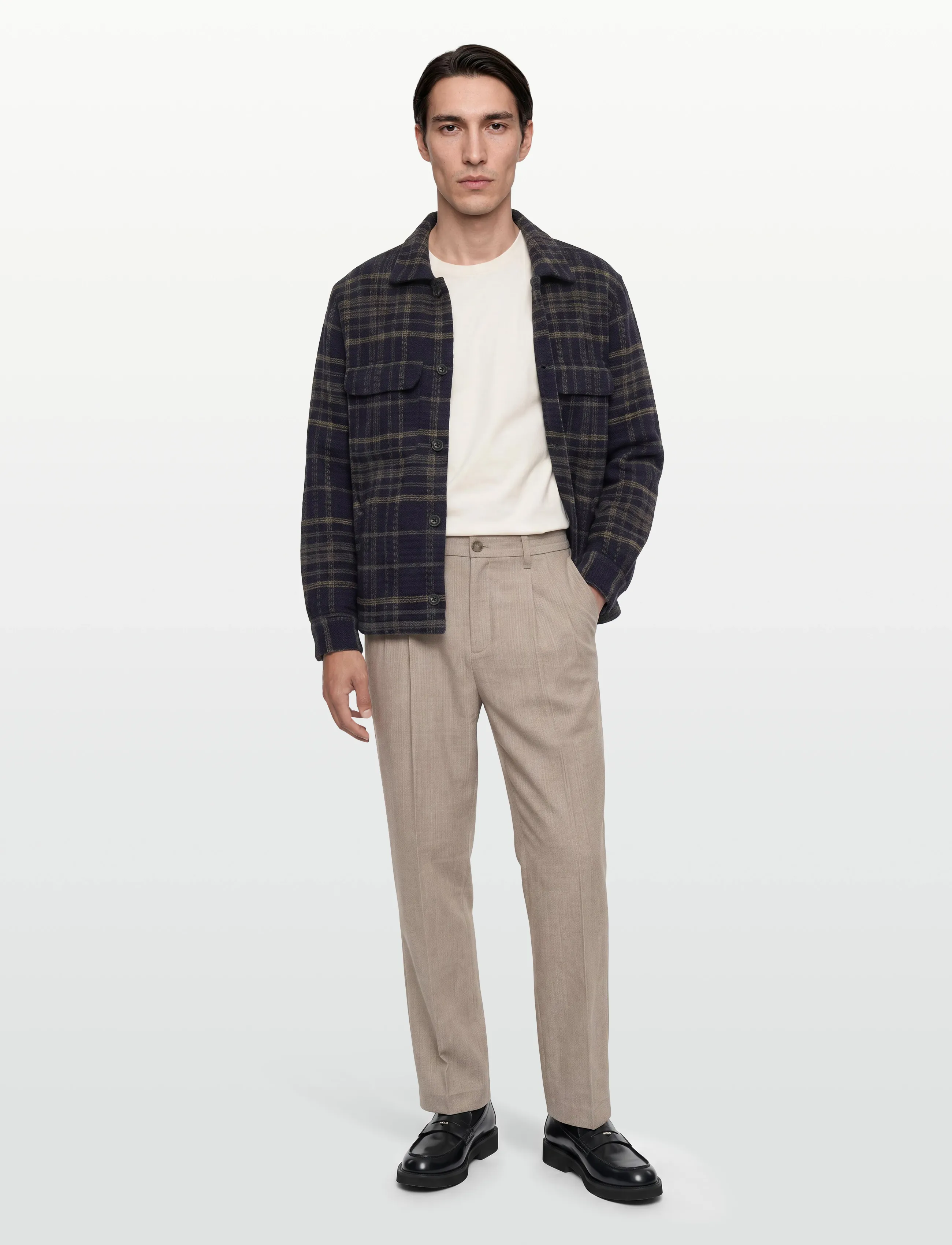 Abercrombie & Fitch LONG SLEEVE BOUCLE OVERSHIRT - Overshirts - 208 / multi