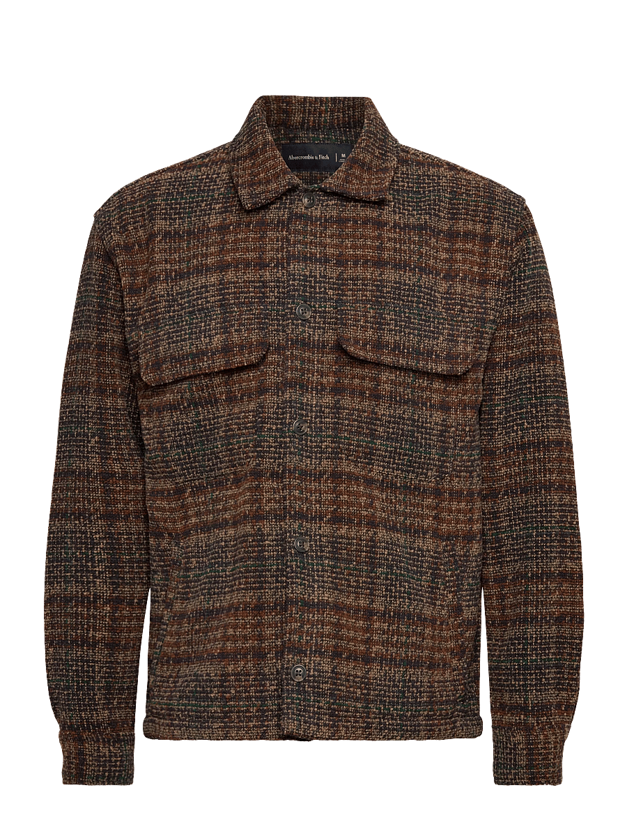 Abercrombie & Fitch - LONG SLEEVE BOUCLE OVERSHIRT - overshirts - 408 - 0