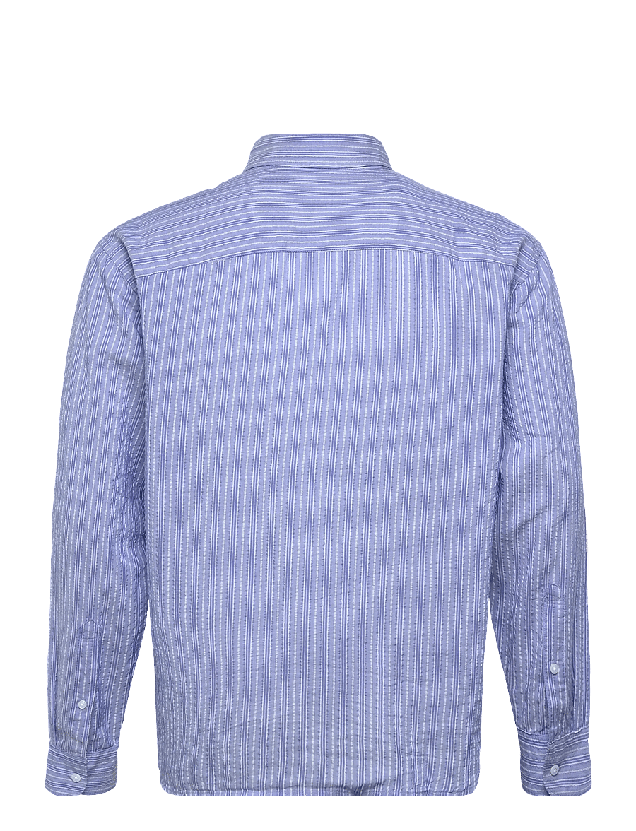 Abercrombie & Fitch - LS ICON CURVED HEM SEERSUCKER POPLIN - triibulised särgid - 205 - 1