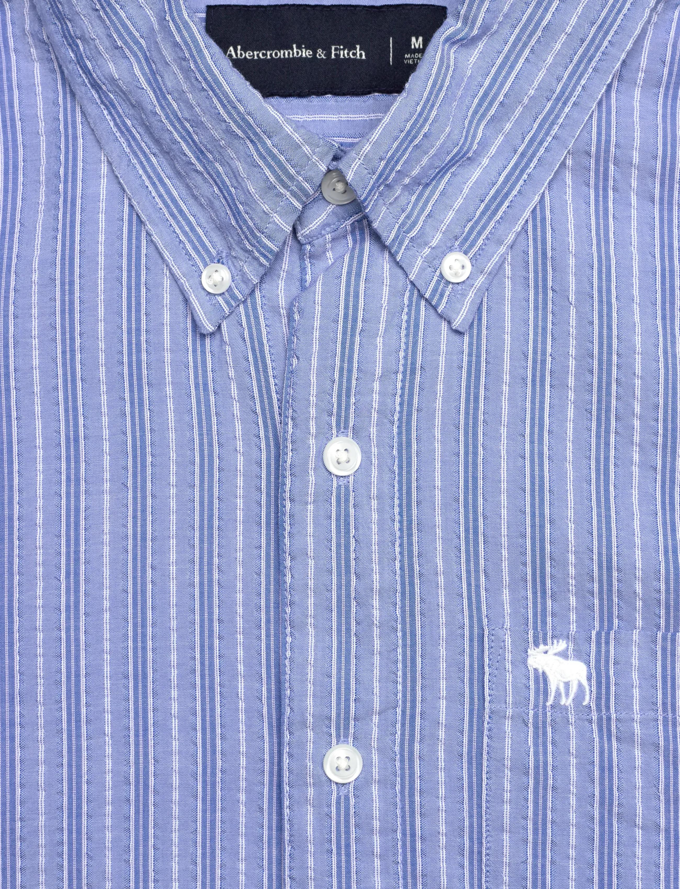 Abercrombie & Fitch - LS ICON CURVED HEM SEERSUCKER POPLIN - chemises à rayures - 205 - 2