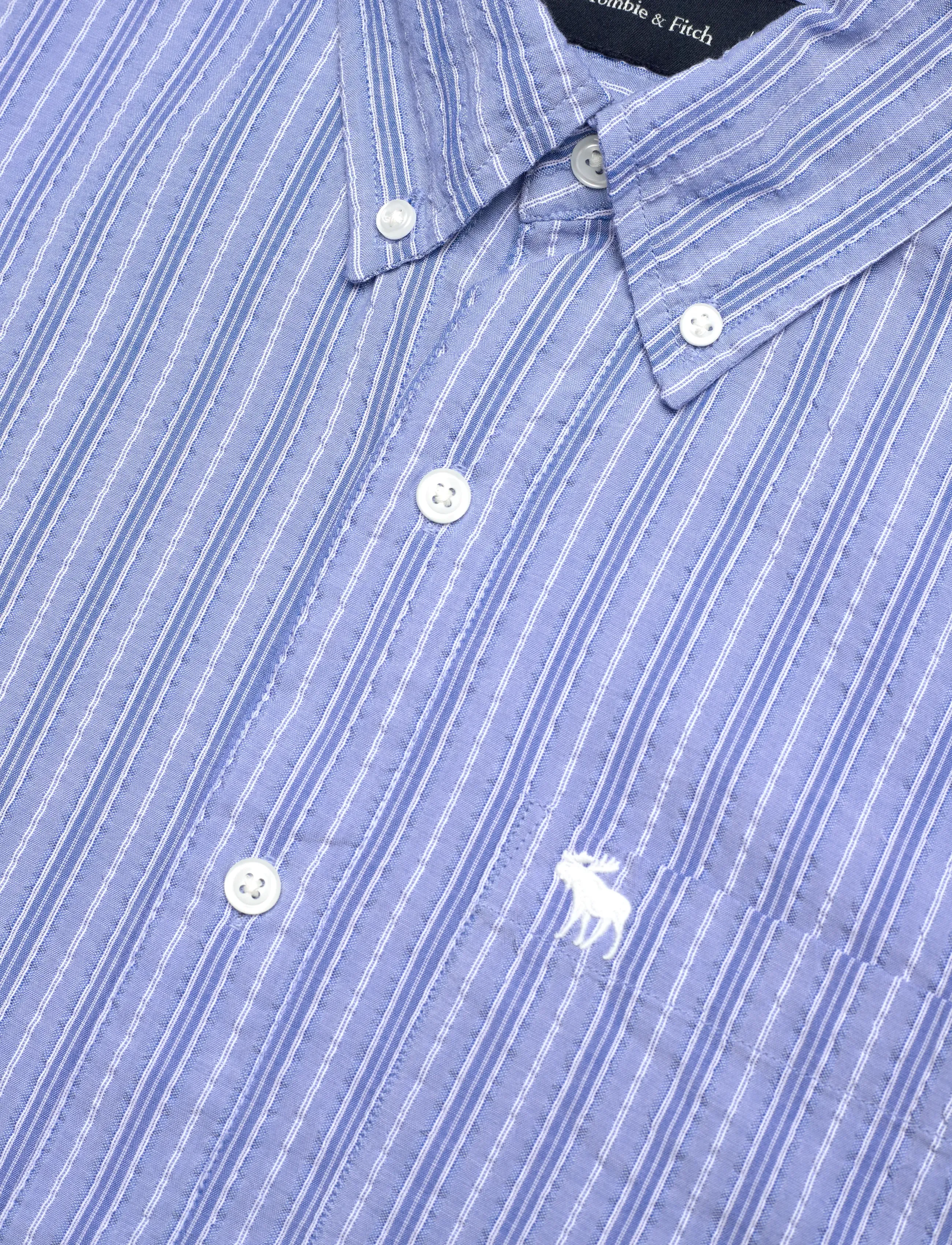 Abercrombie & Fitch - LS ICON CURVED HEM SEERSUCKER POPLIN - chemises à rayures - 205 - 3