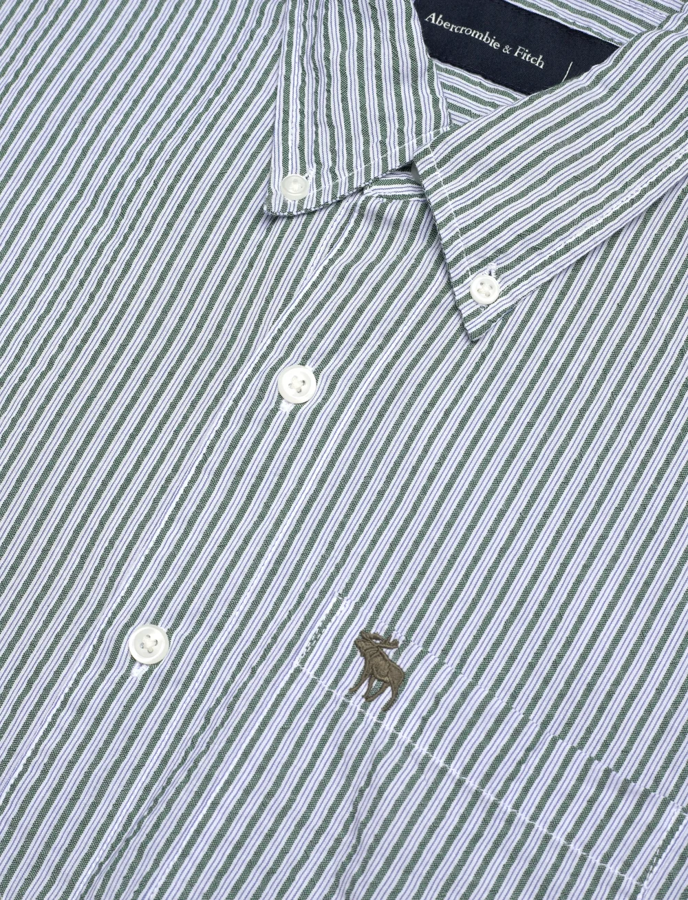 Abercrombie & Fitch - LS ICON CURVED HEM SEERSUCKER POPLIN - gestreifte hemden - 304 - 3